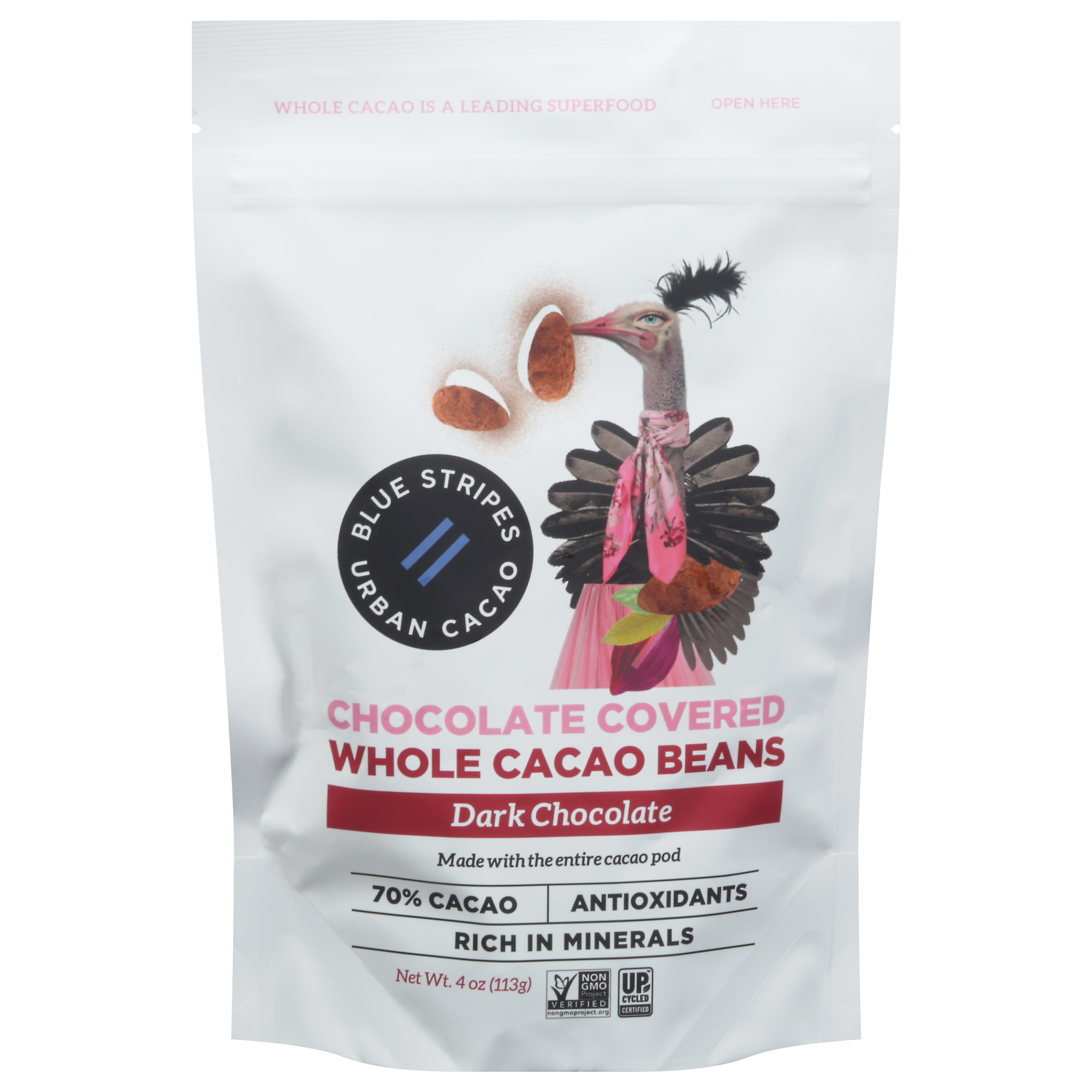 Blue Stripes Dark Chocolate Cacao Beans