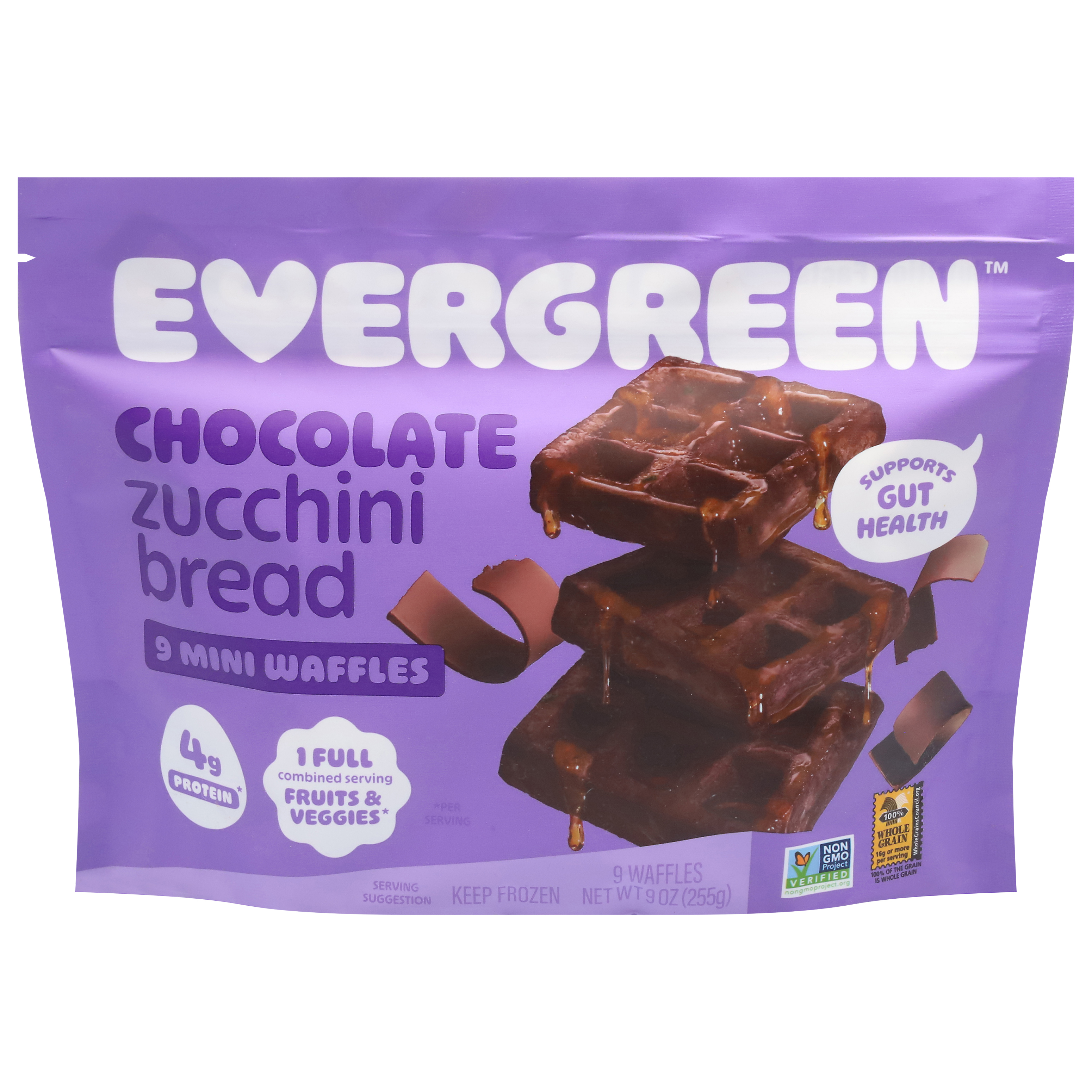 Evergreen Chocolate Zucchini Bread Waffles Mini