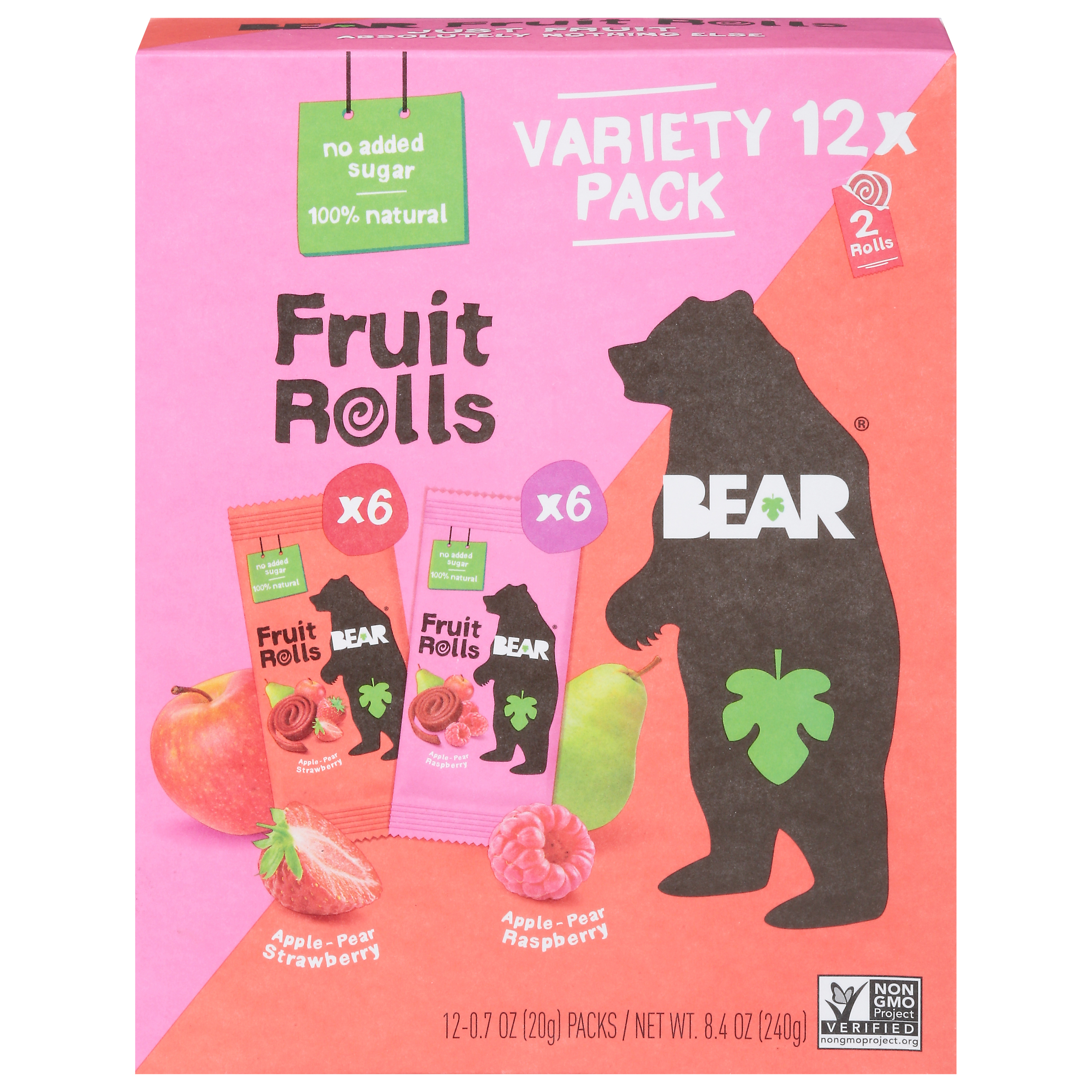 Bear Fruit Rolls Variety Pack 12 - 0.7 oz Packs