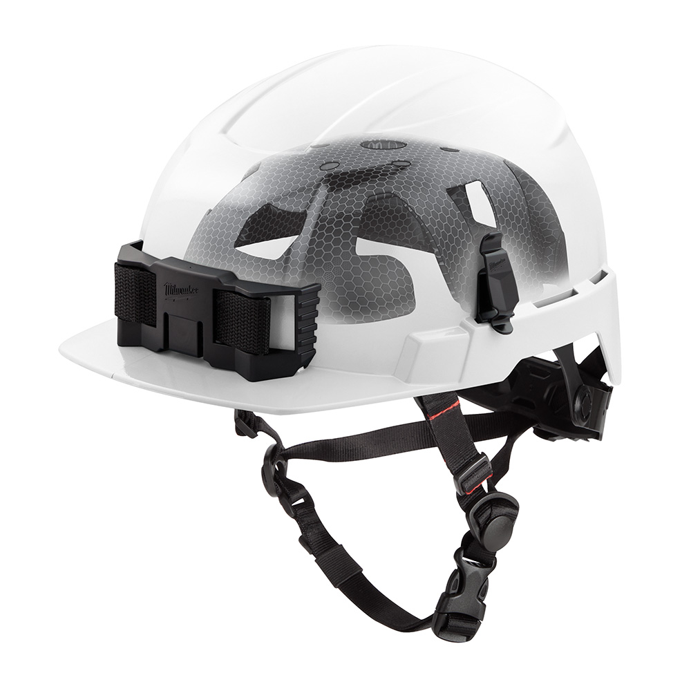 BOLT White Front Brim Safety Helmet with IMPACT ARMOR Liner (USA) - Type 2, Class E
