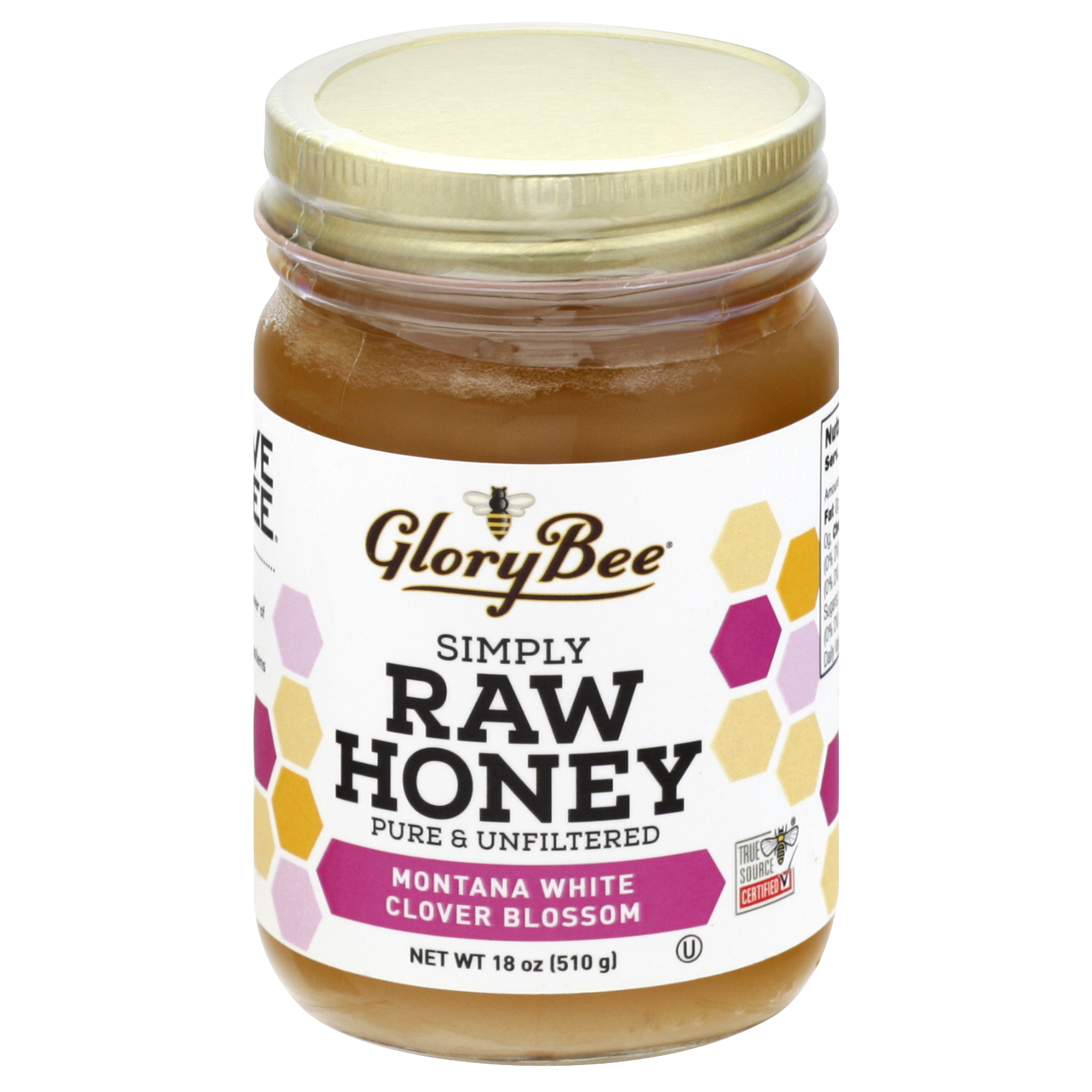 GloryBee Pure & Unfiltered Montana White Clover Blossom Raw Honey