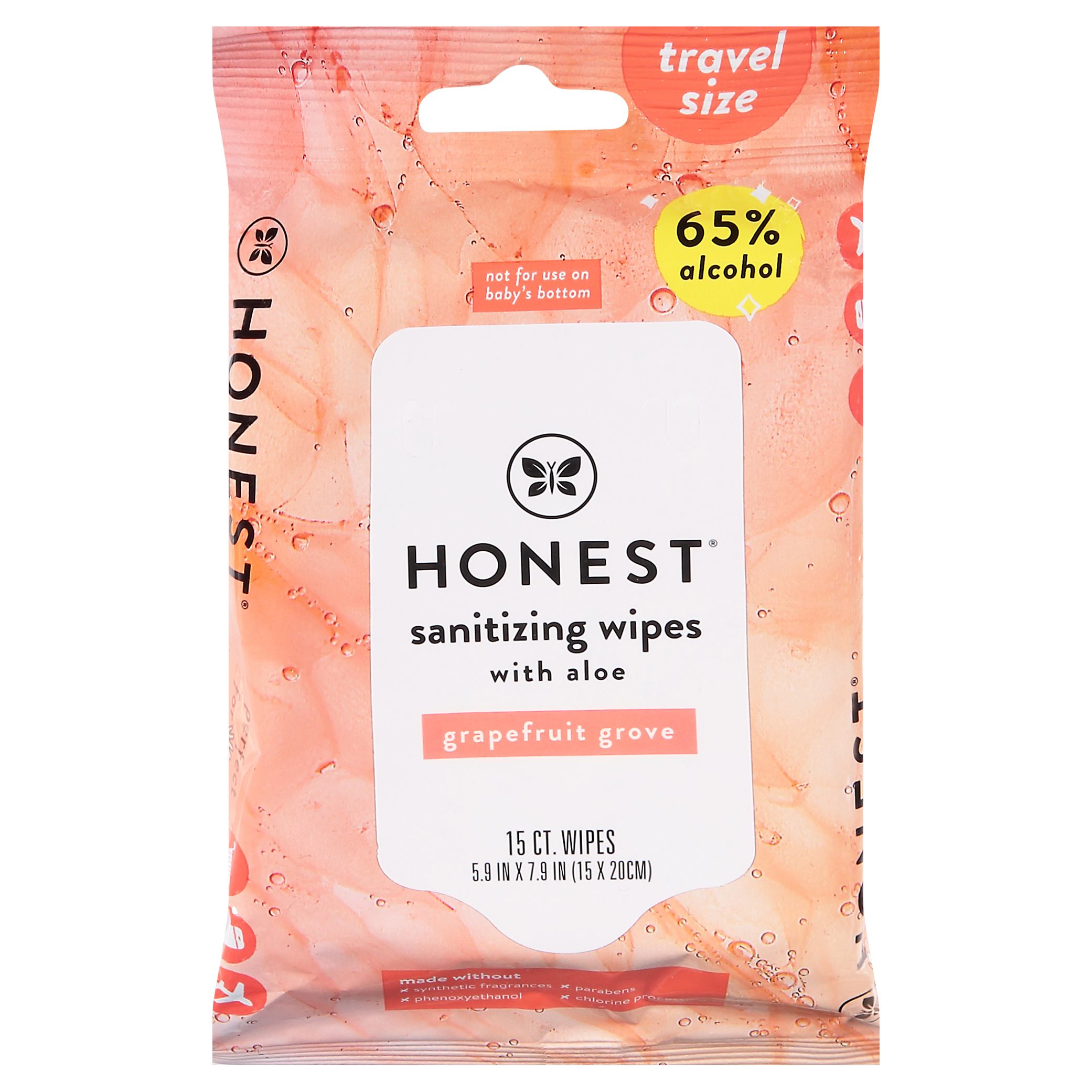 Honest Grapefruit Grove Sanitizing Wipes with Aloe