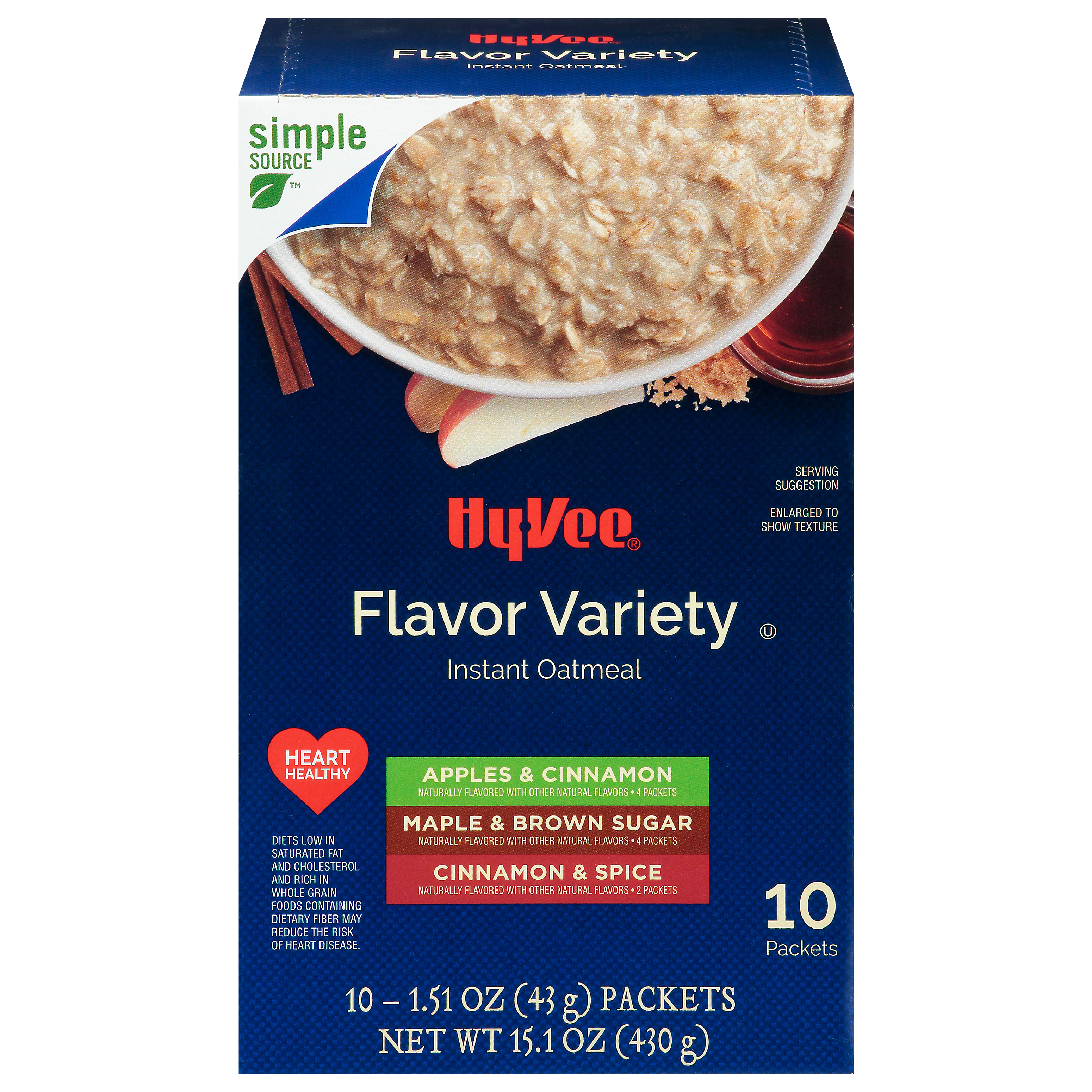 HyVee Flavor Variety Instant Oatmeal 10 ea
