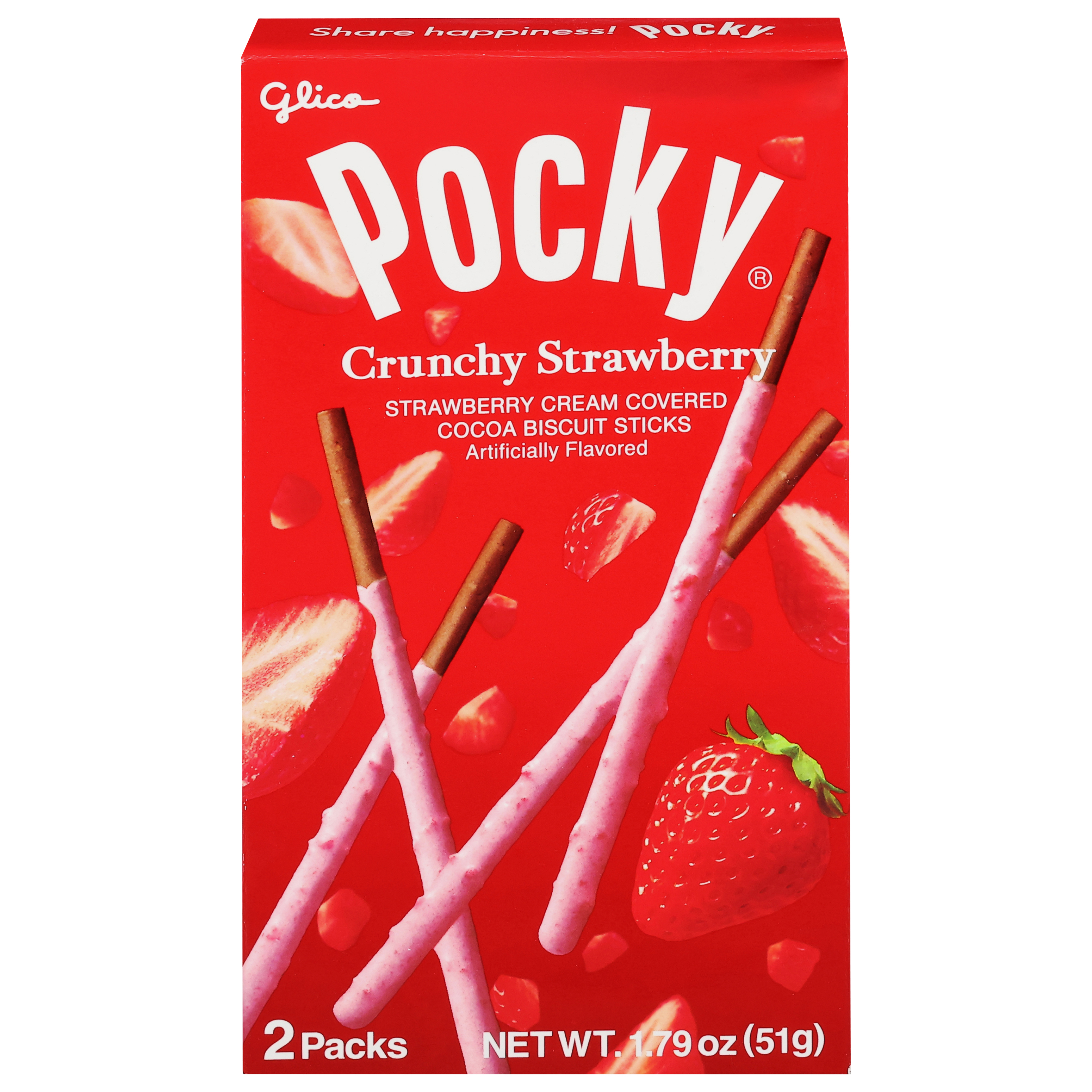 Pocky Cocoa Crunchy Strawberry Biscuit Sticks