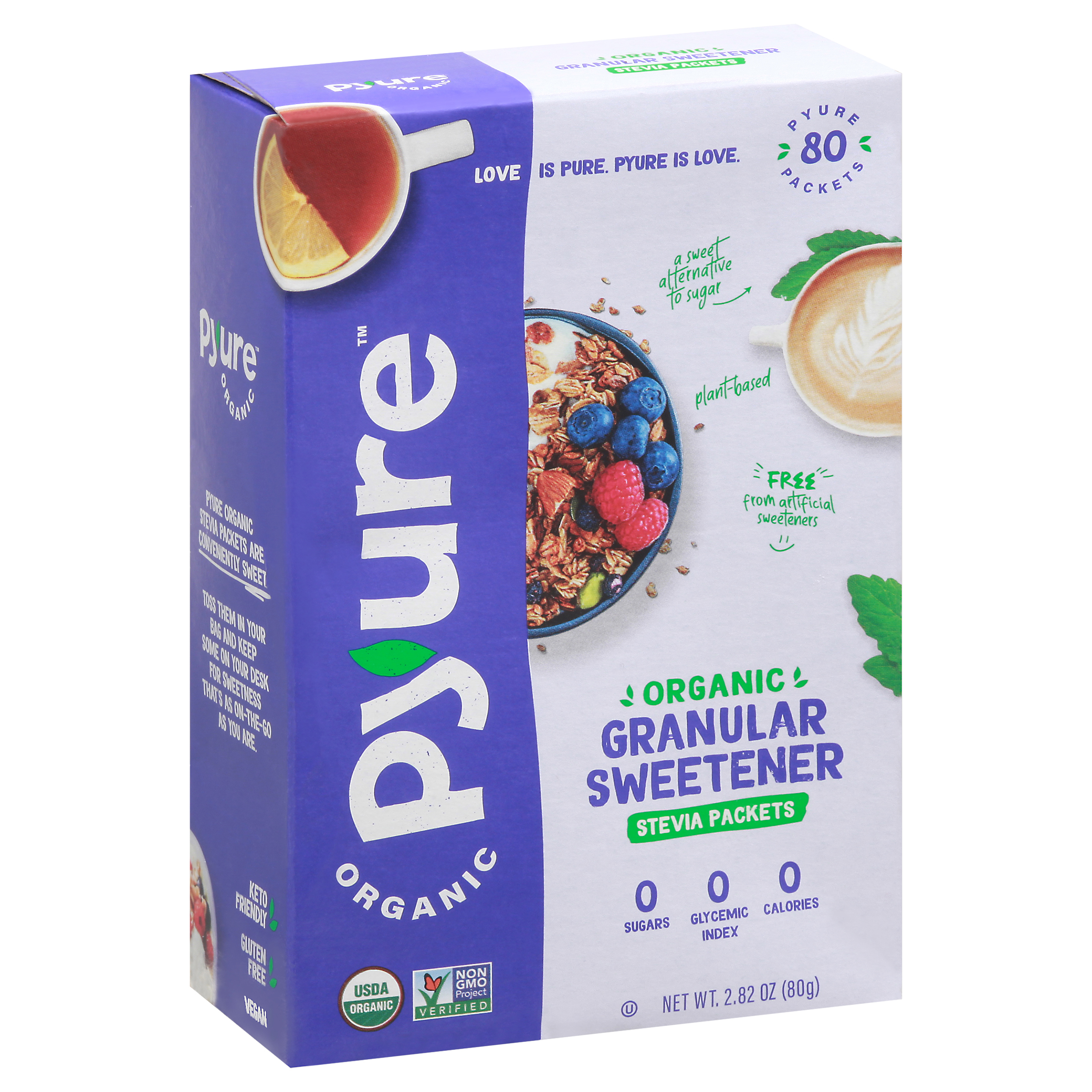 Pyure Stevia Packets Organic Granular Sweetener