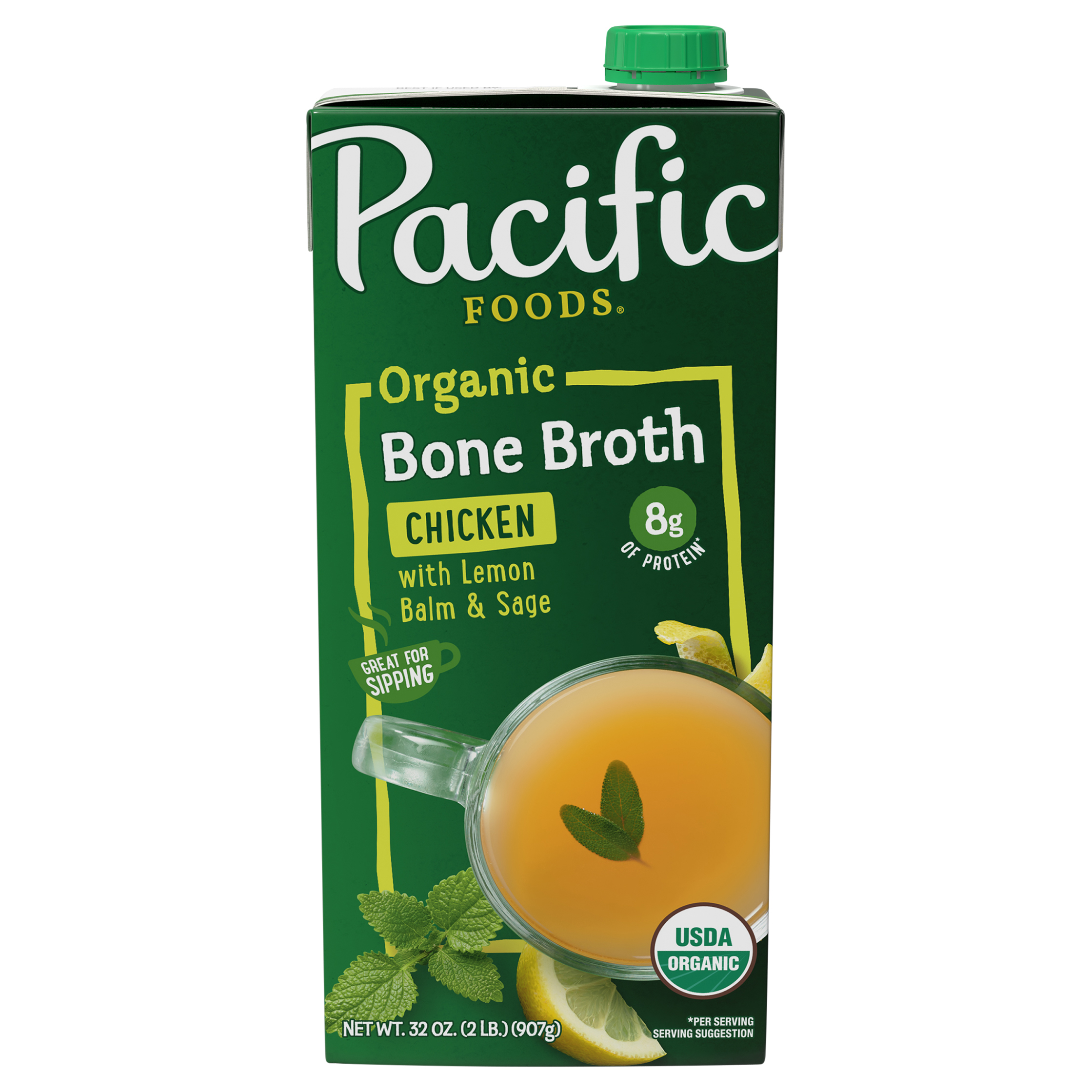 Pacific Foods Organic Chicken Bone Broth with Lemon Balm & Sage