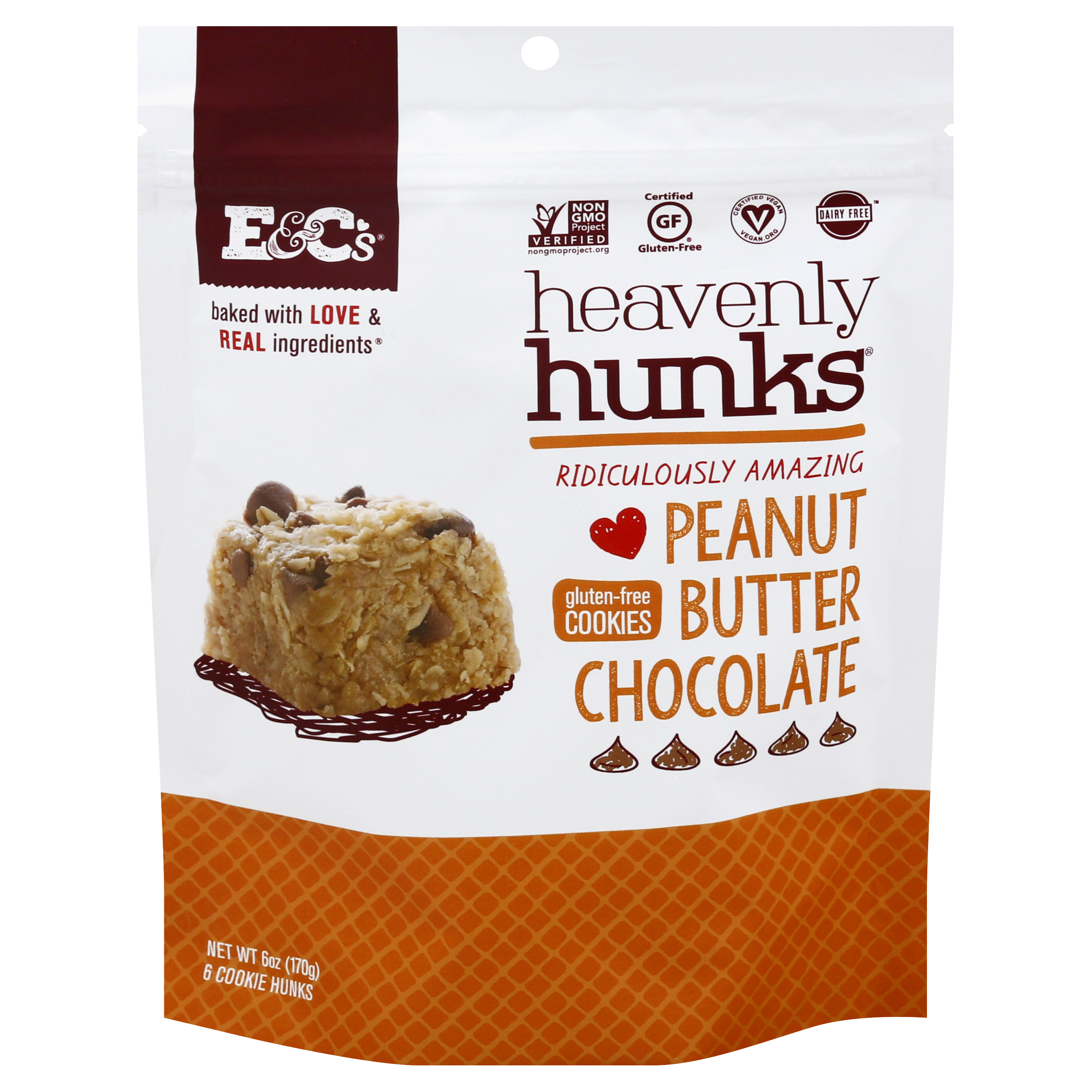 E&C's Heavenly Hunks Gluten-Free Peanut Butter Chocolate Cookies