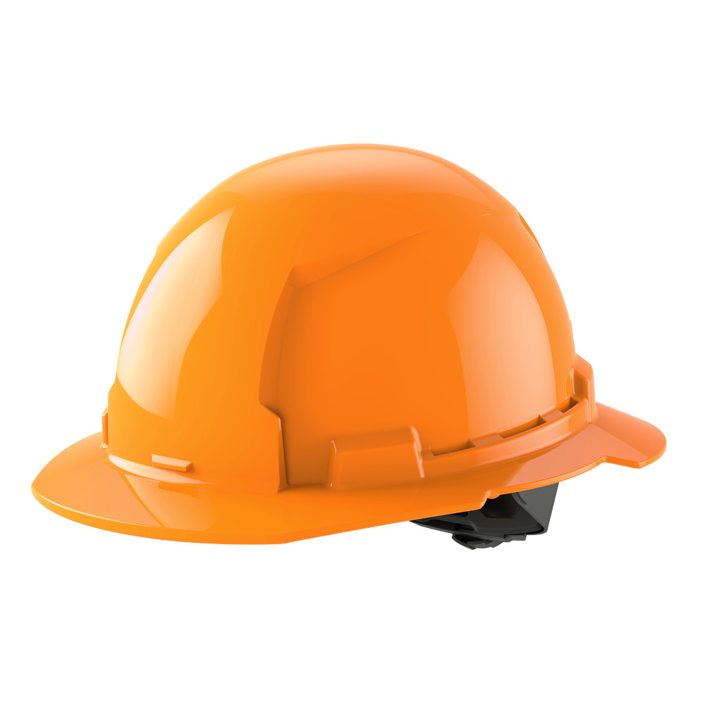 Orange Full Brim Hard Hat w/4pt Ratcheting Suspension - Type 1, Class E
