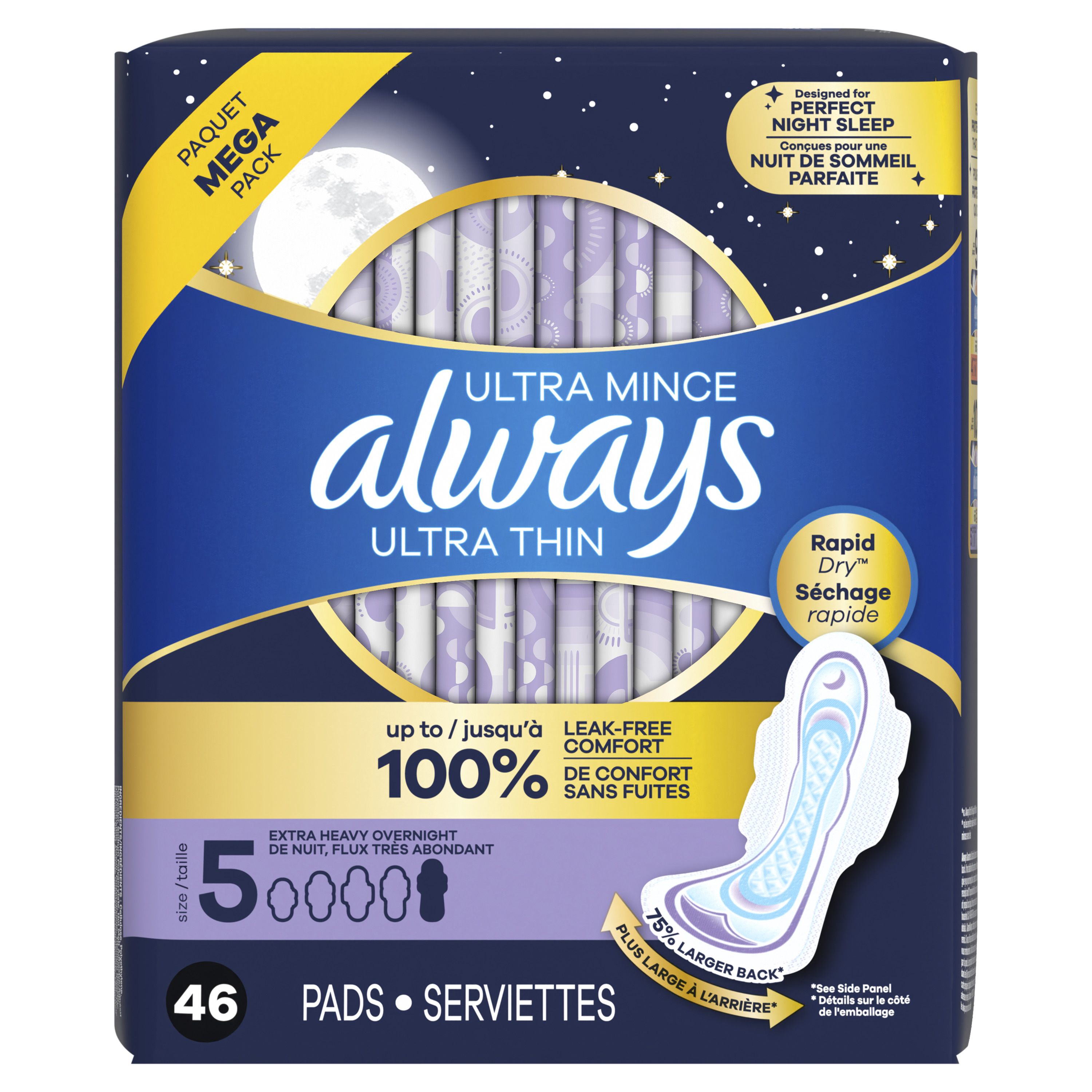 Always Ultra Thin Always Ultra Thin Pads, Size 5, 46 CT
