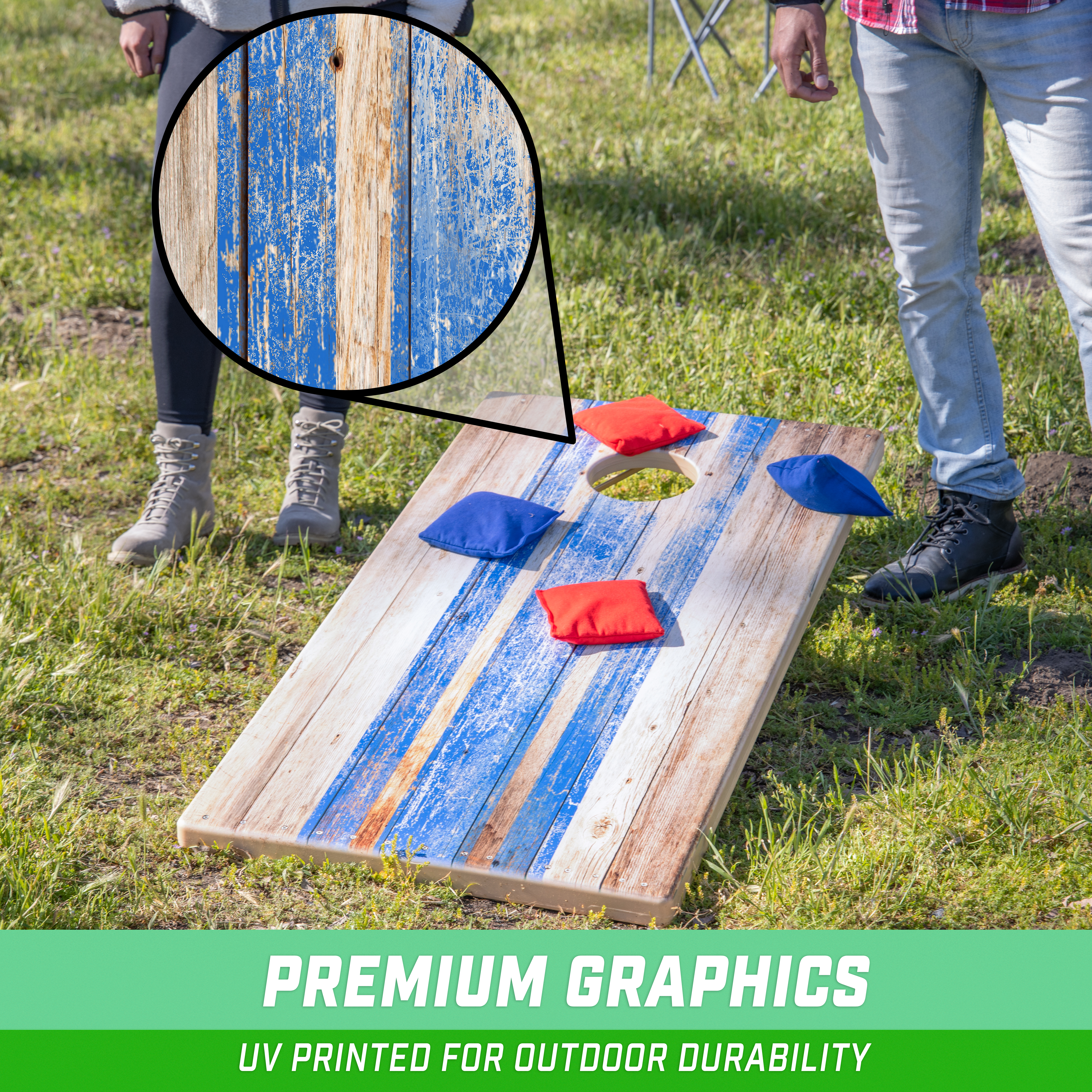 GoSports Tough Toss All Weather Cornhole Outdoor Game - Rustic