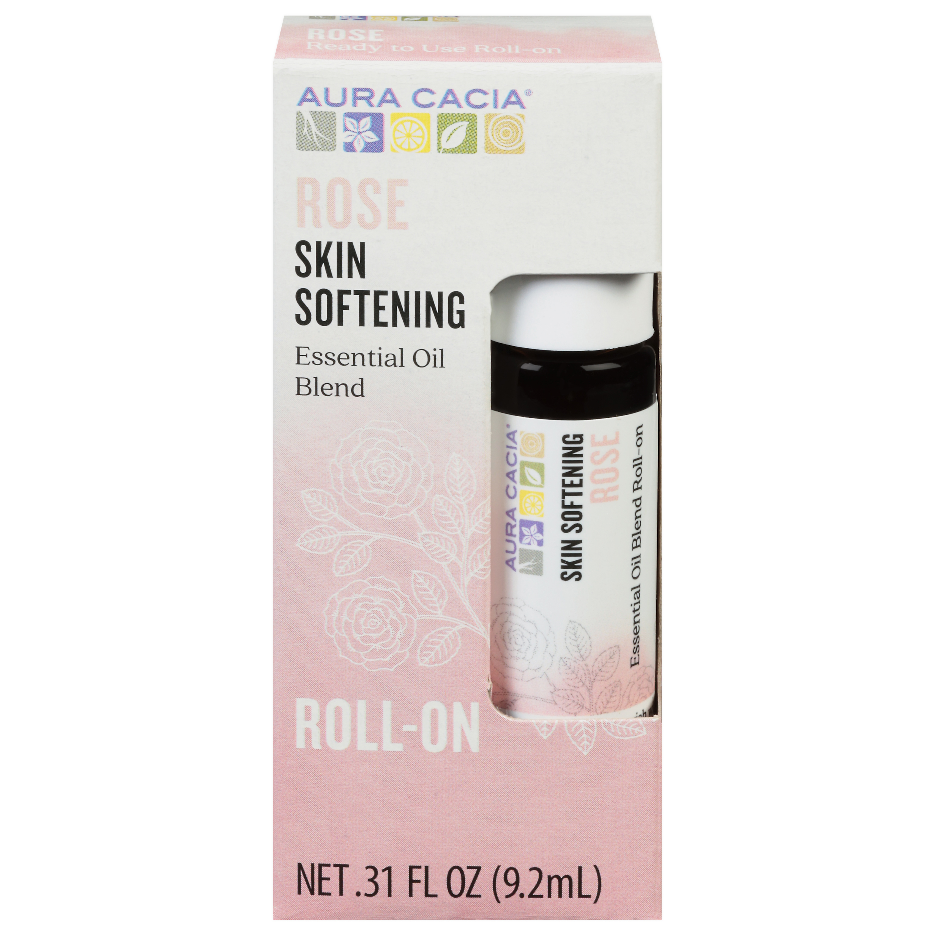 Aura Cacia Roll-On Skin Softening Rose Essential Oil Blend