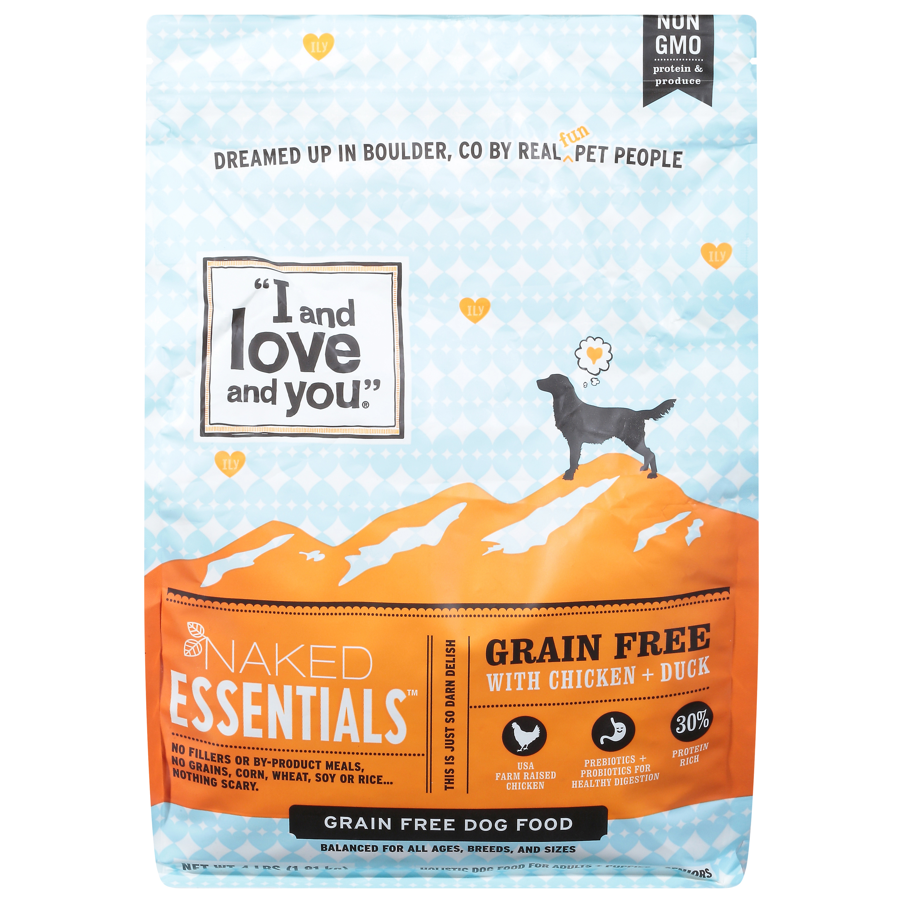 I and Love and You Naked Essentials Grain Free with Chicken + Duck Dog Food