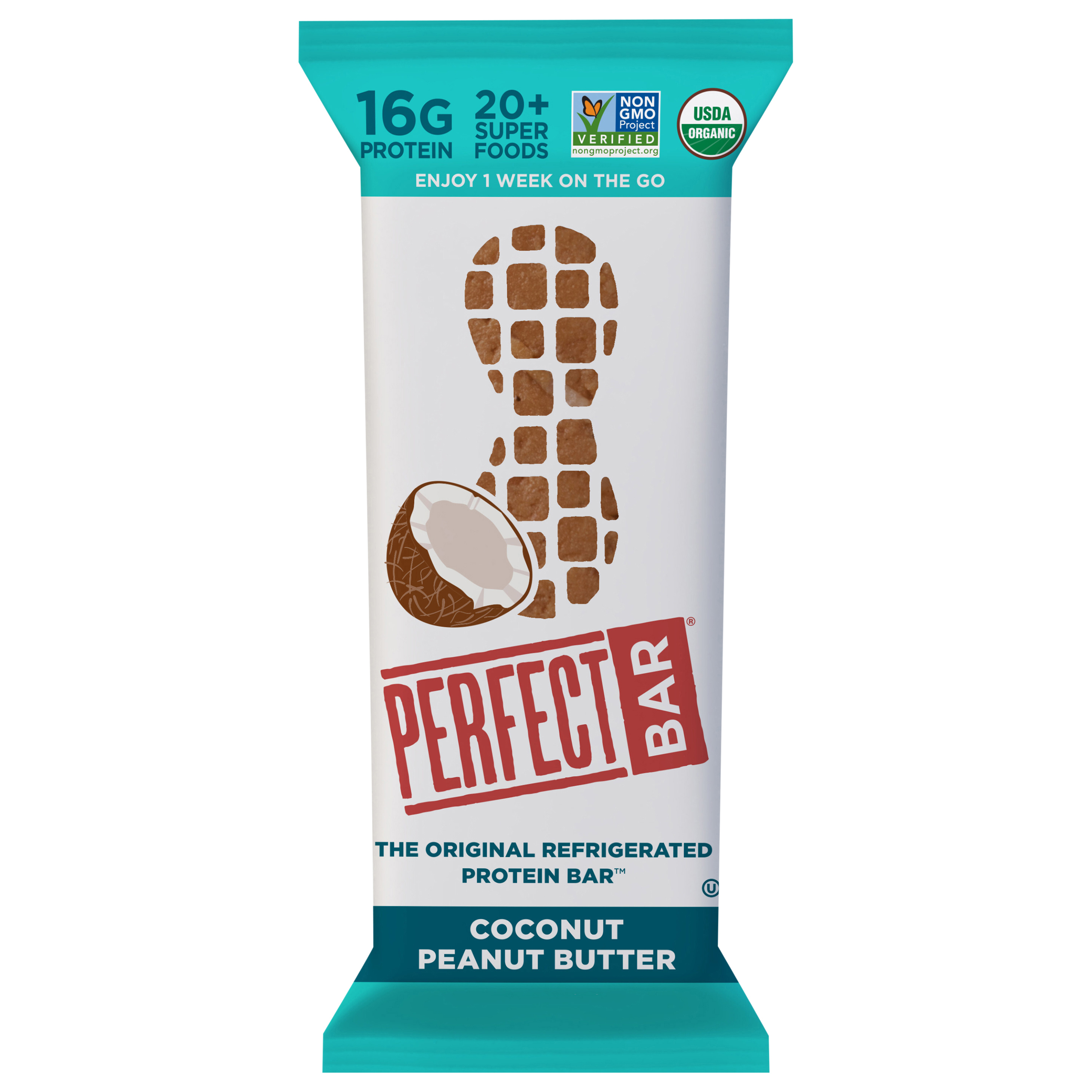Perfect Bar Gluten-Free Coconut Peanut Butter Refrigerated Protein Bar, Organic,