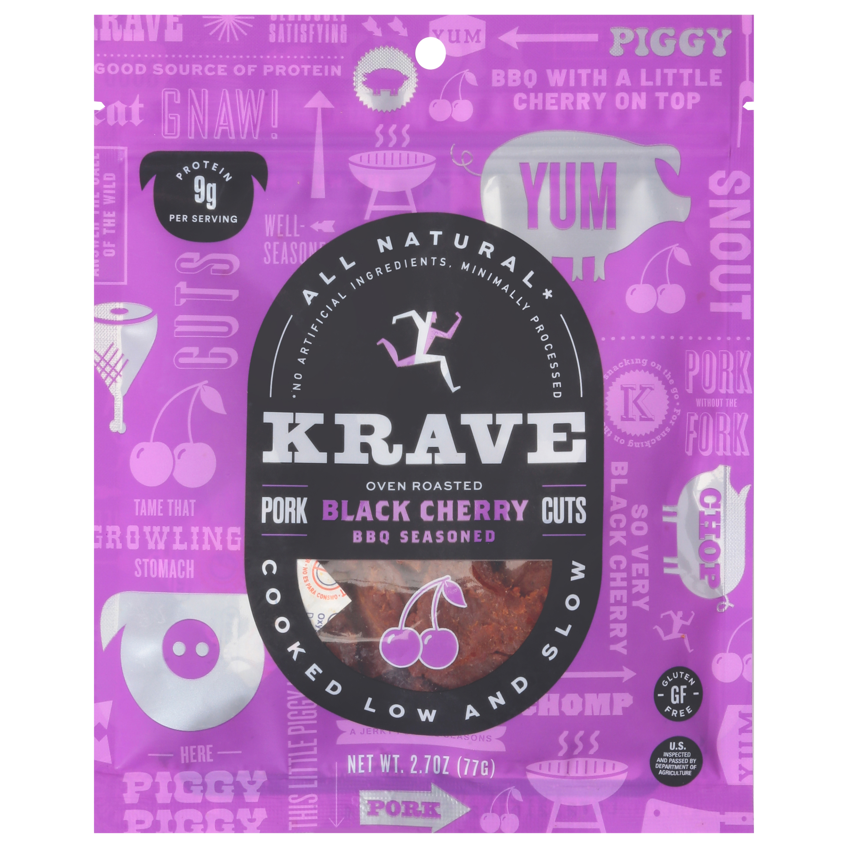 Krave BBQ Seasoned Oven Roasted Black Cherry Pork Cuts