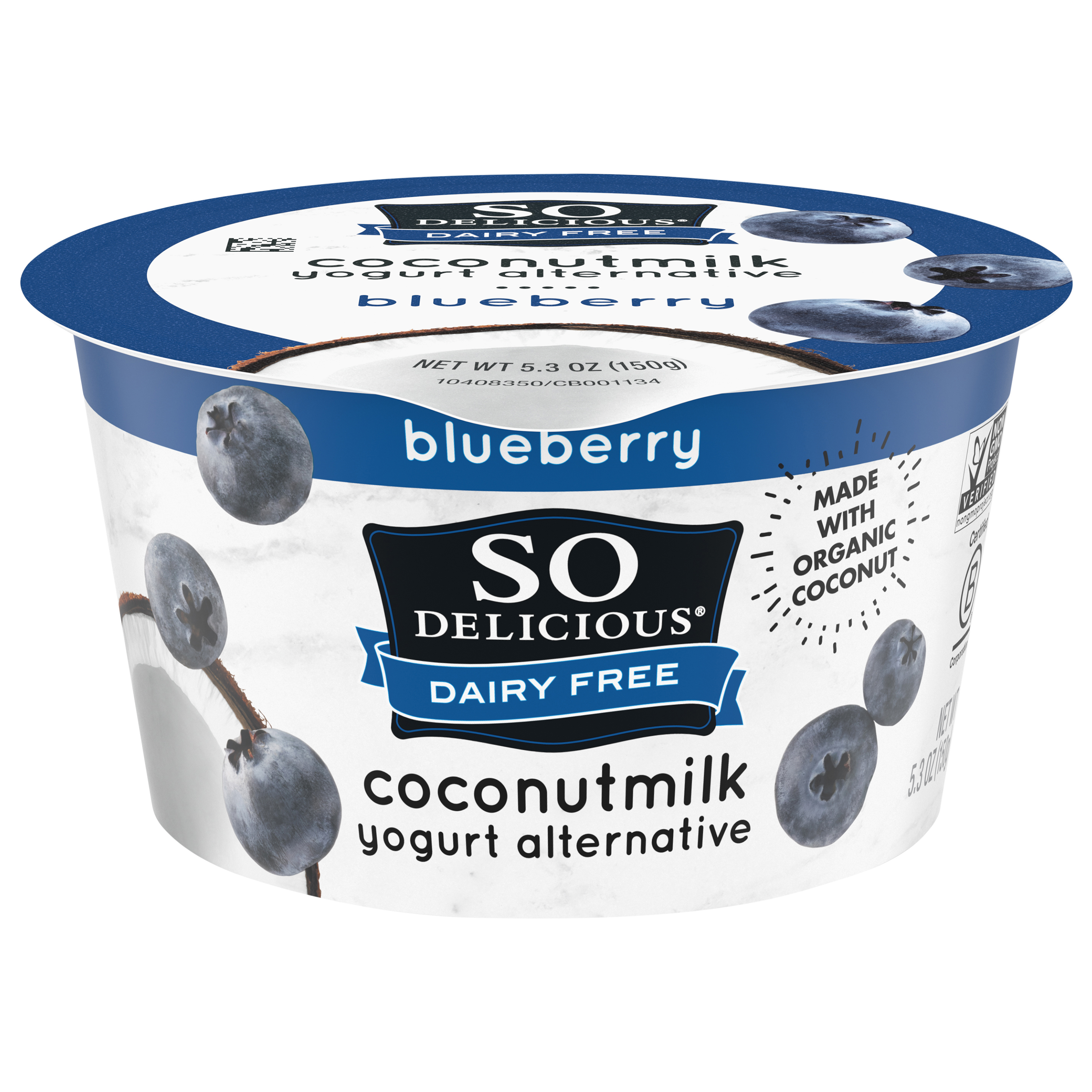 So Delicious Dairy Free Coconut Milk Yogurt Alternative, Blueberry, Vegan, Gluten Free, 5.3 oz Container