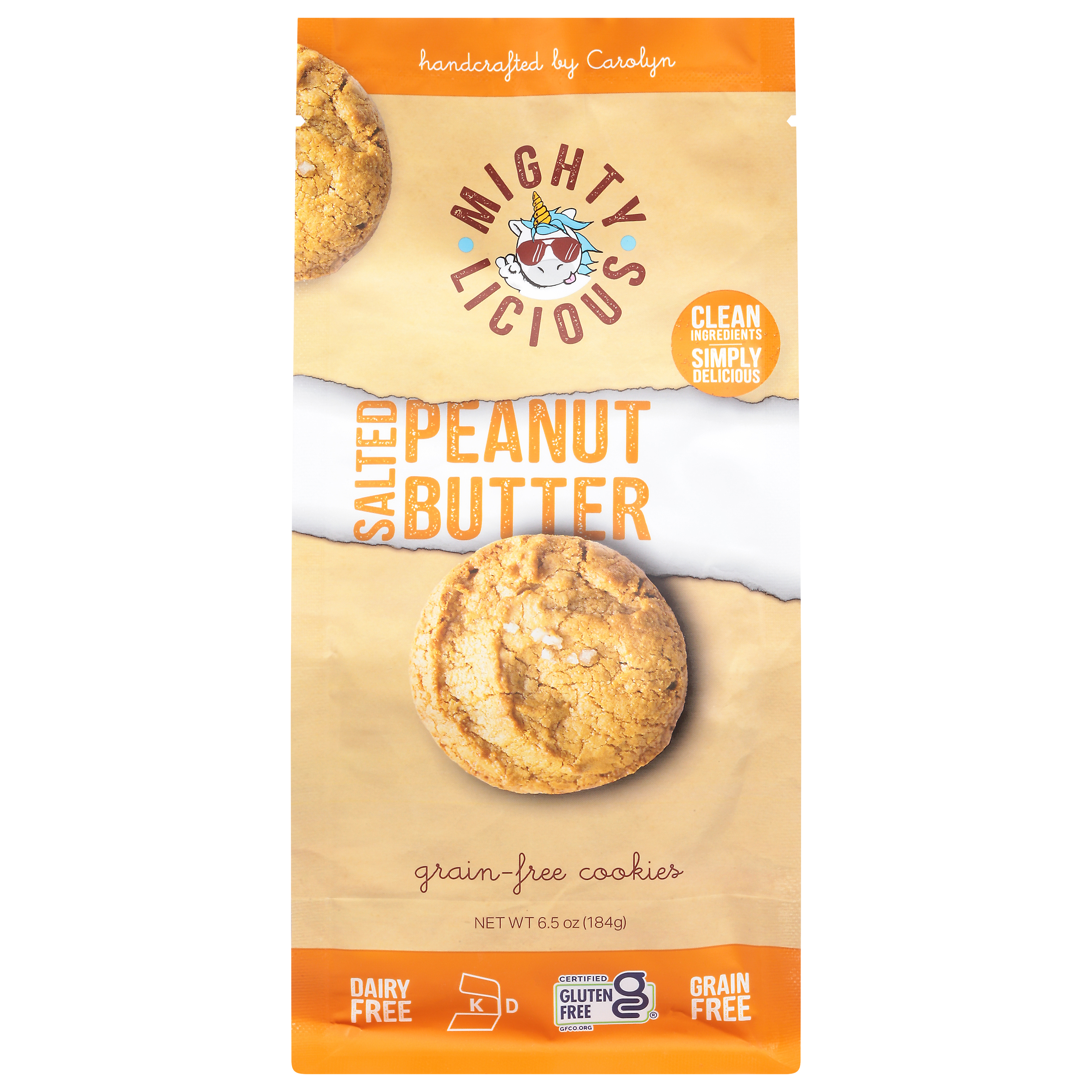 Mightylicious Grain-Free Salted Peanut Butter Cookies