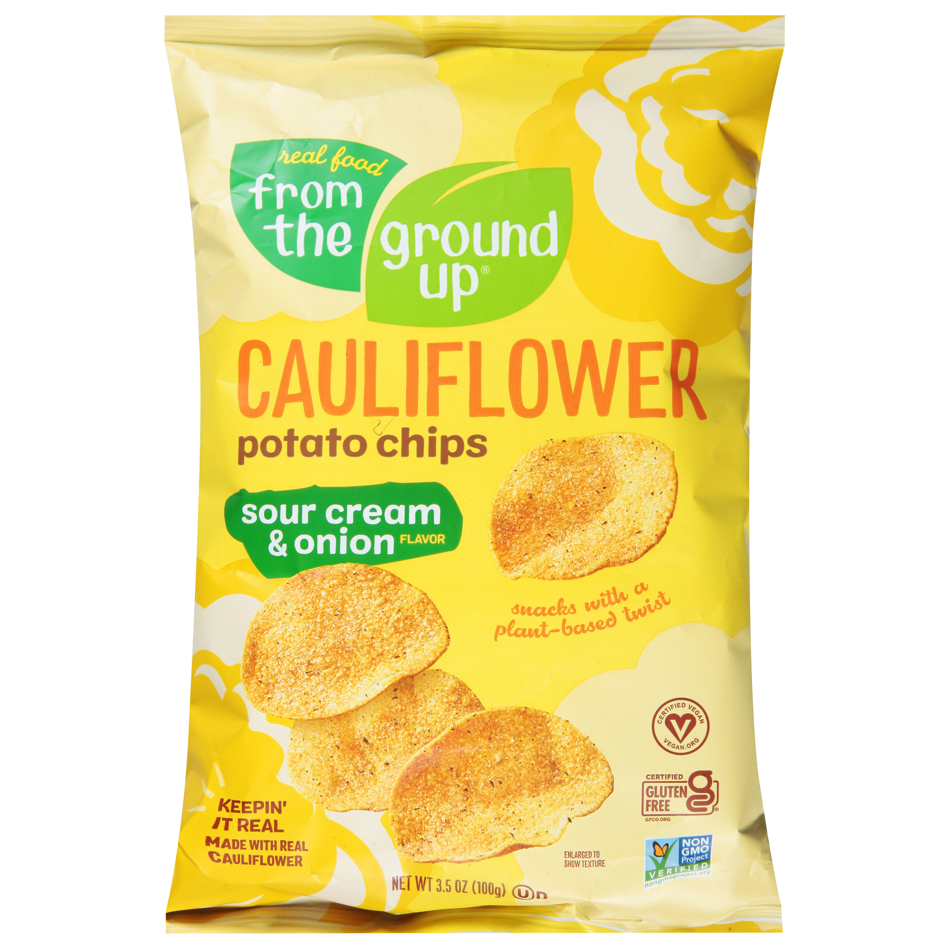 Real Food From the Ground Up Cauliflower Sour Cream & Onion Potato Chips