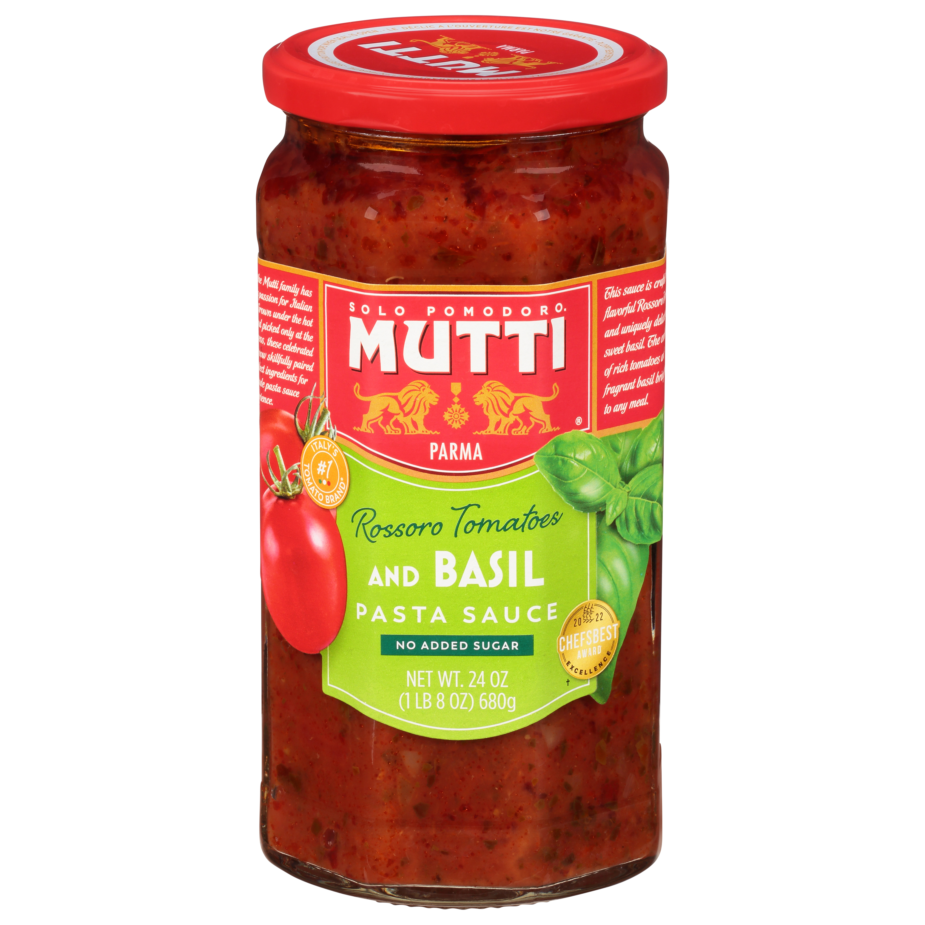 Mutti Rossoro Tomatoes and Basil Pasta Sauce