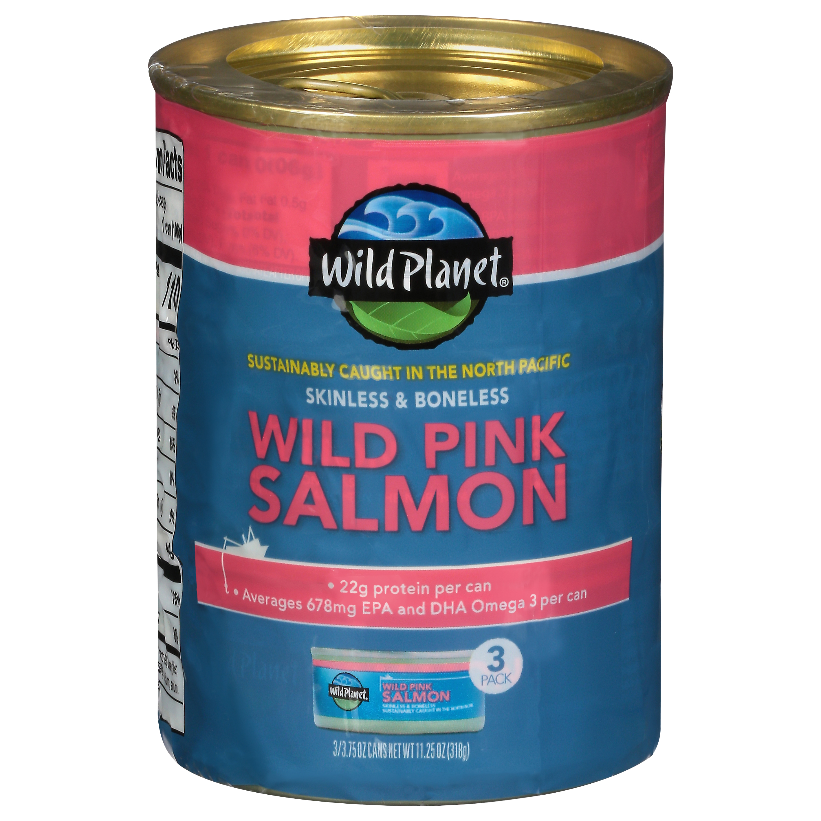 Wild Planet 3 Pack Skinless & Boneless Wild Pink Salmon