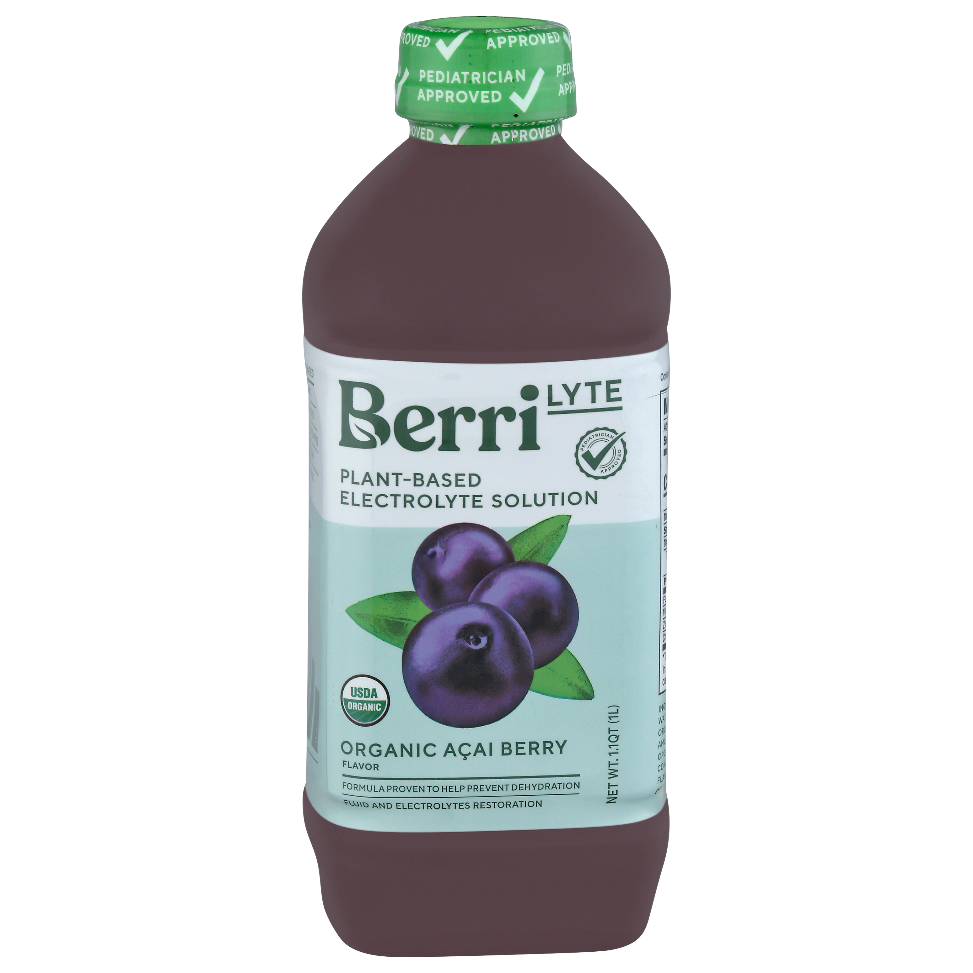 Berri Lyte Organic Acai Berry Flavor Plant-Based Electrolyte Solution