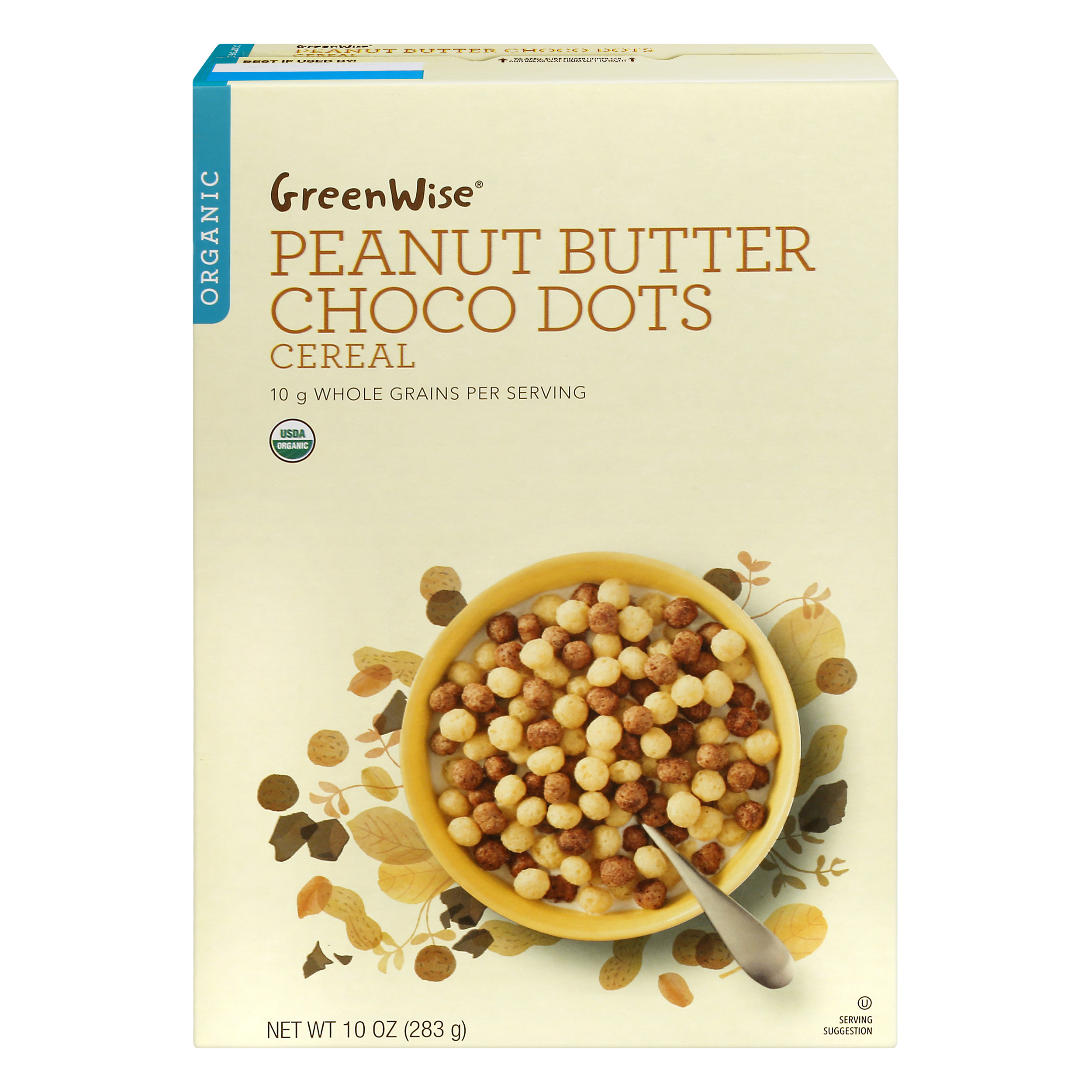 GreenWise Organic Peanut Butter Choco Dots Cereal 10 oz BOX
