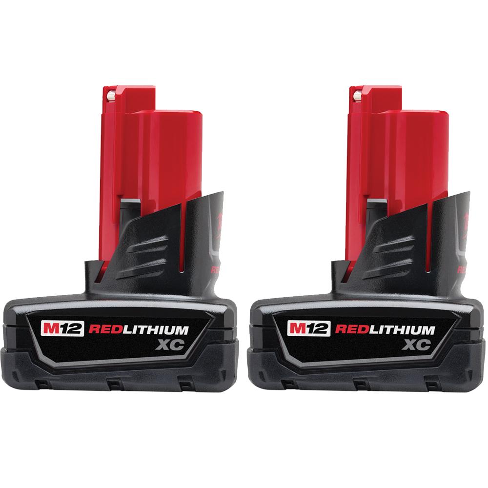 Milwaukee M12 Redlithium 3AH Battery Pack, 2 Piece 2224908