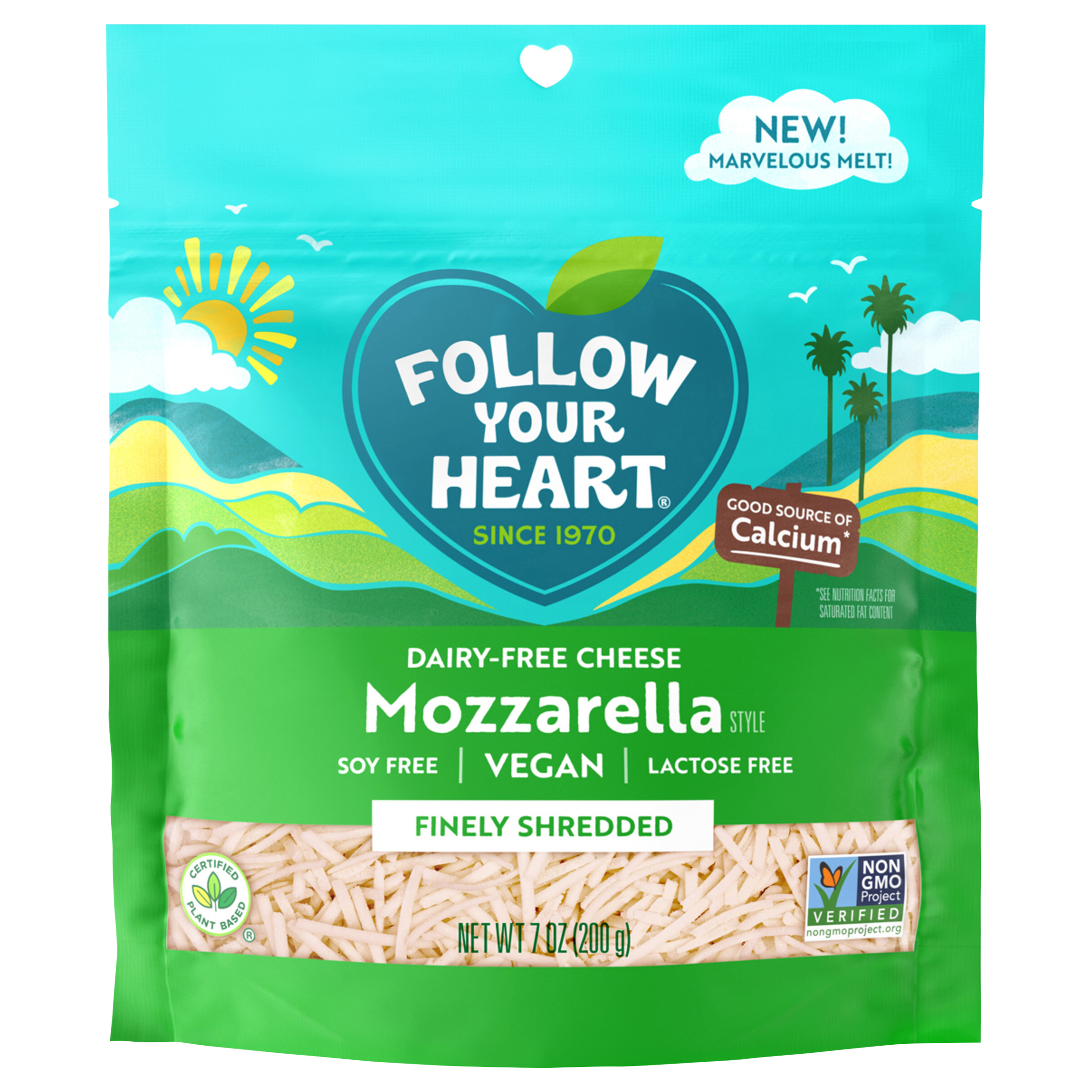 Follow Your Heart Dairy Free Cheese, Shredded Mozzarella Style, Vegan, Gluten Free,