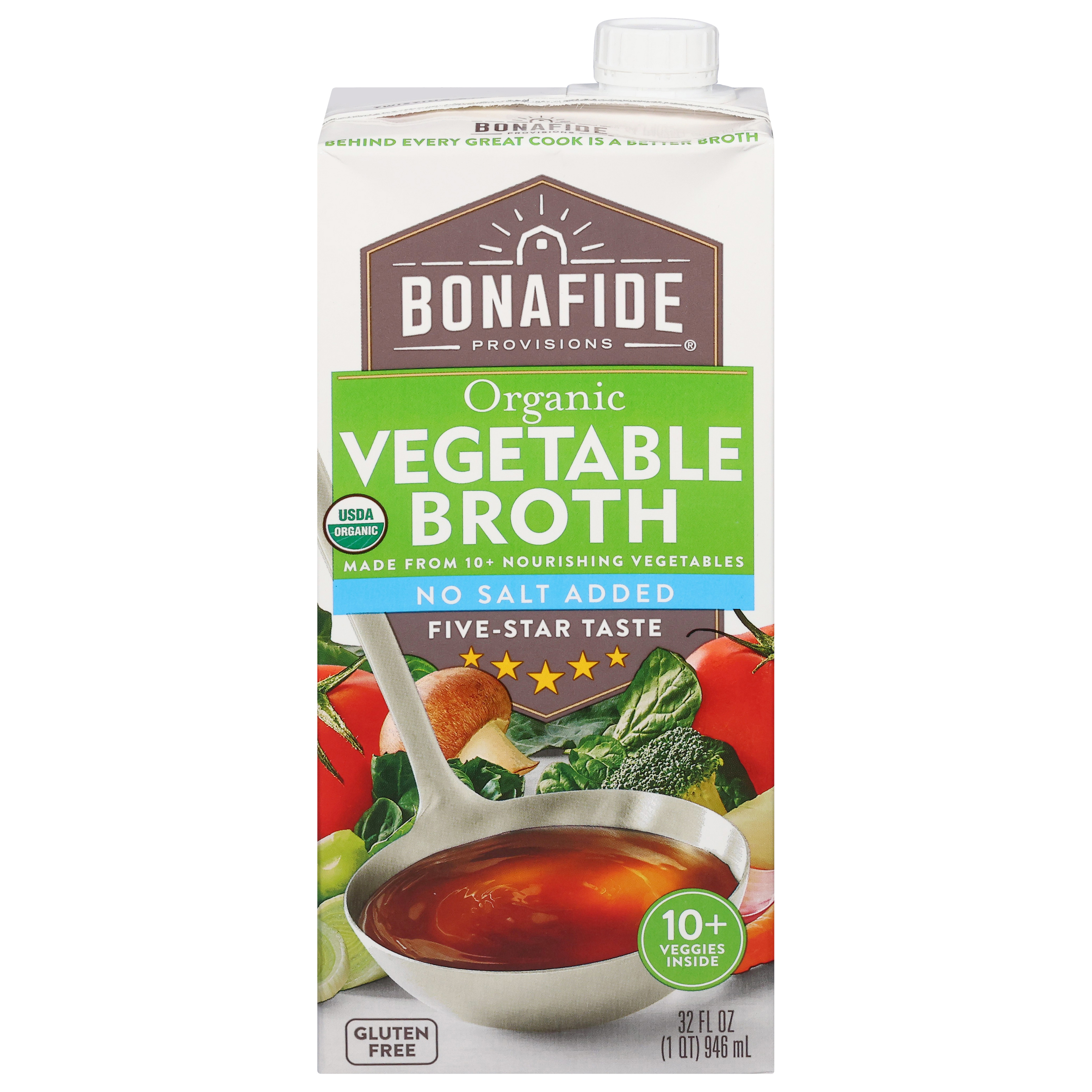 Bonafide Provisions Organic No Salt Added Vegetable Broth