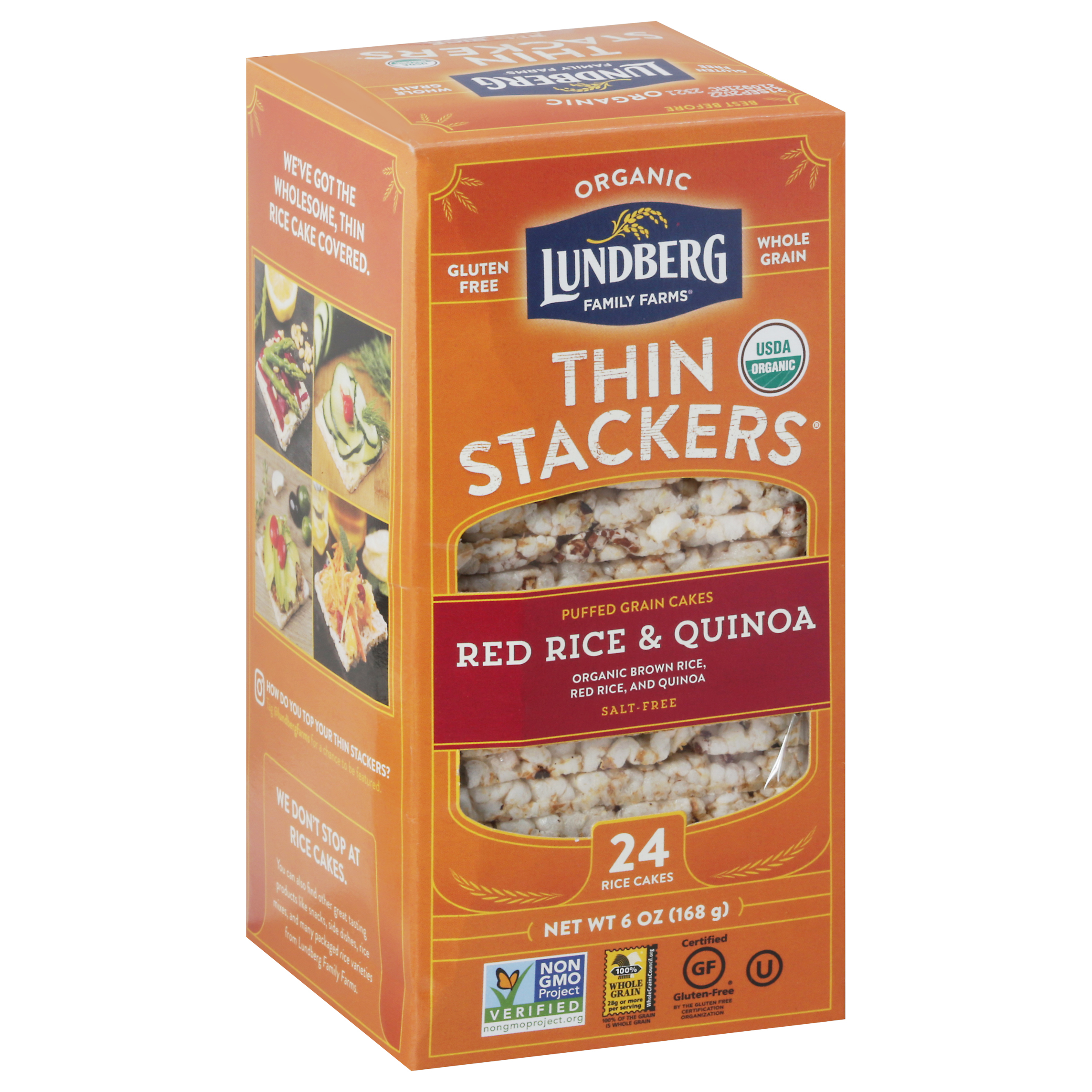Lundberg Family Farms Thin Stackers Red Rice & Quinoa Rice Cakes 24