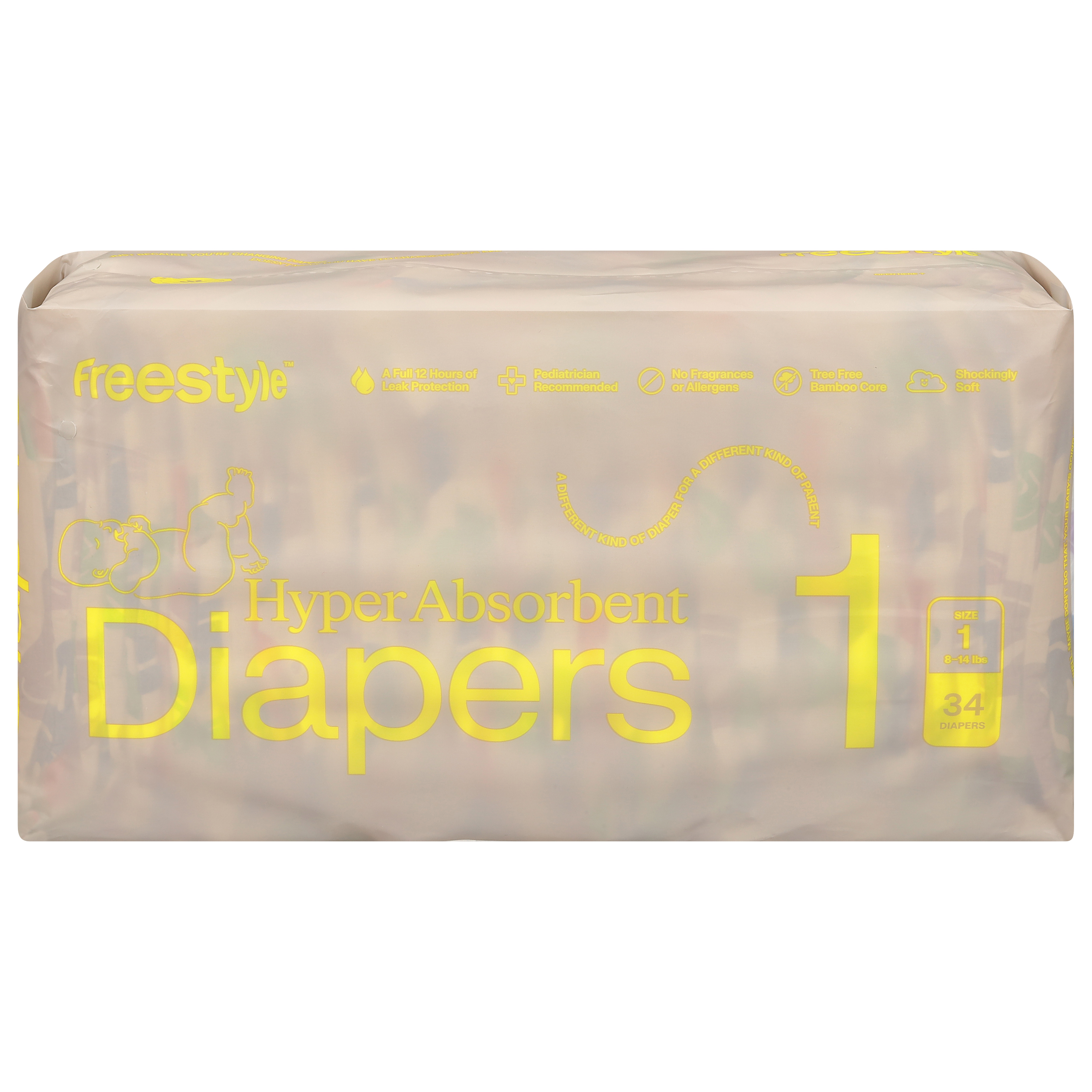 FreeStyle Hyper Absorbent Diapers Size 1 (8-14 lbs)