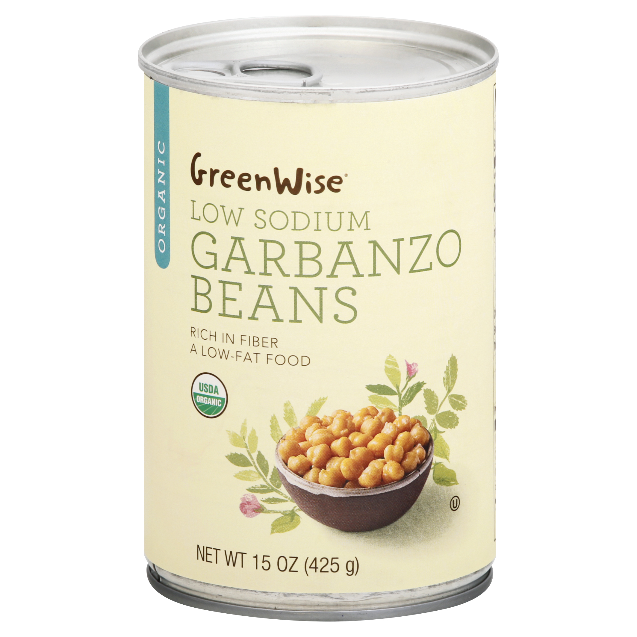 GreenWise Organic Low Sodium Garbanzo Beans 15 oz CAN