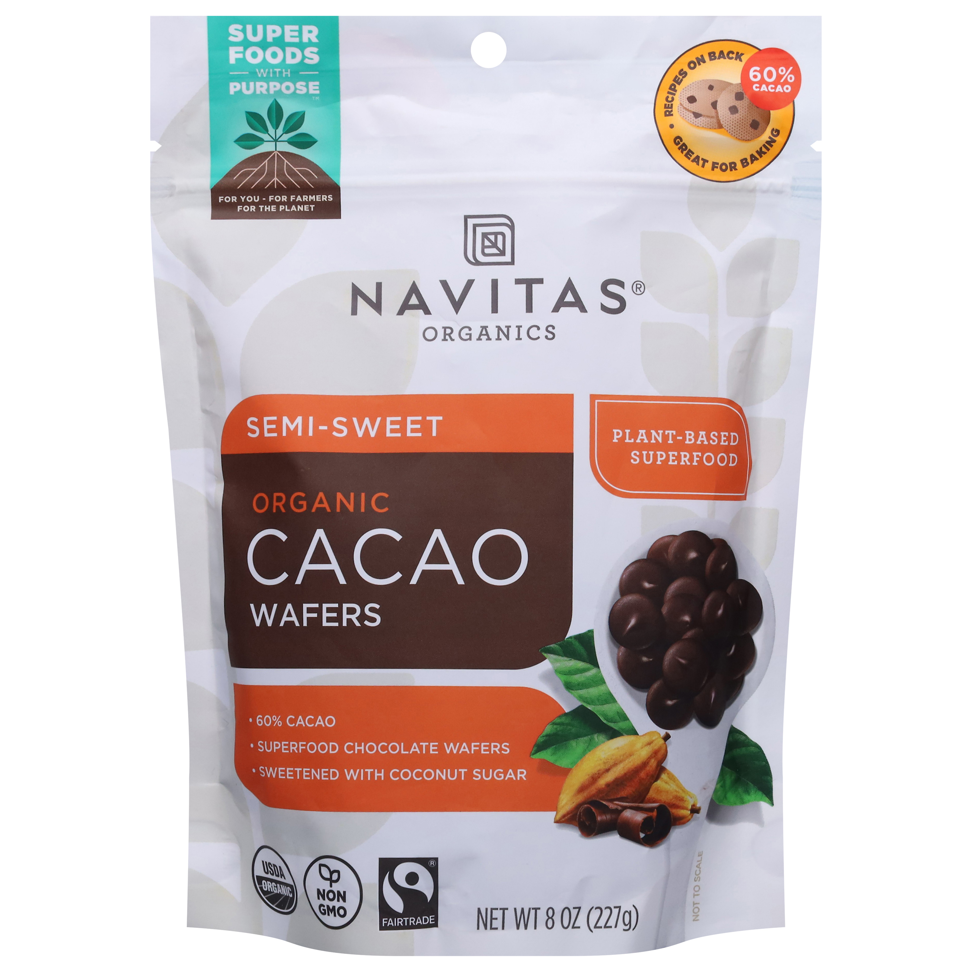 Navitas Organics Organic Semi-Sweet Cacao Wafers