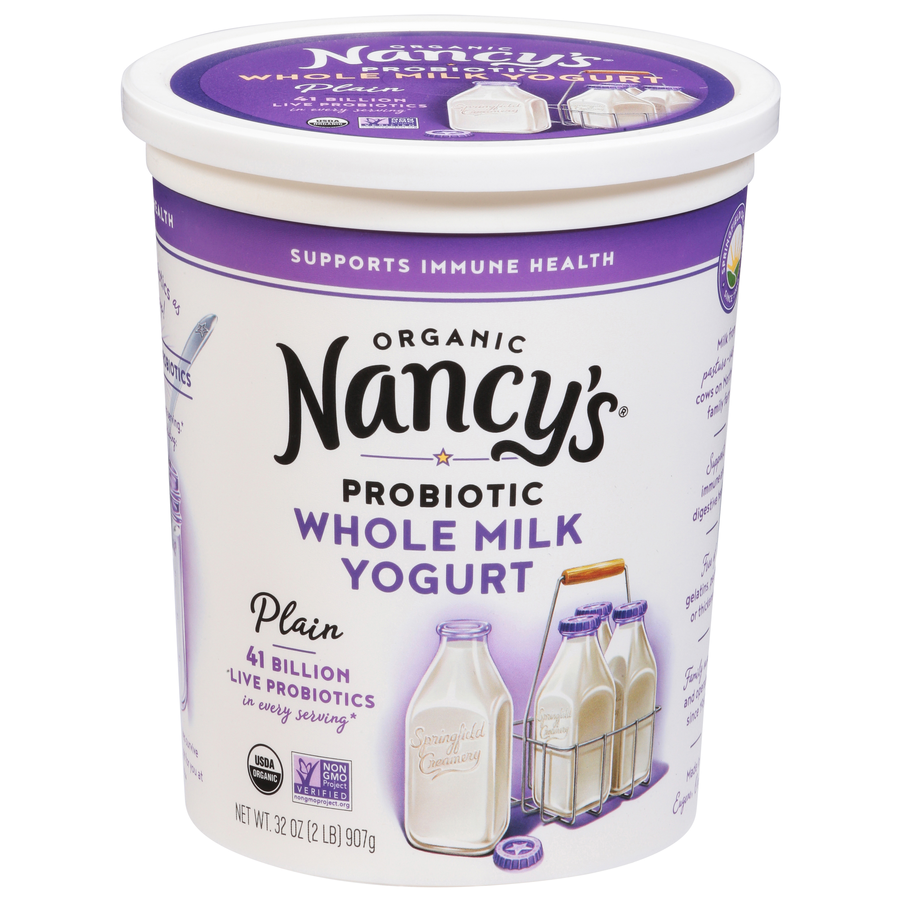 Nancy's Probiotic Whole Milk Organic Plain Yogurt