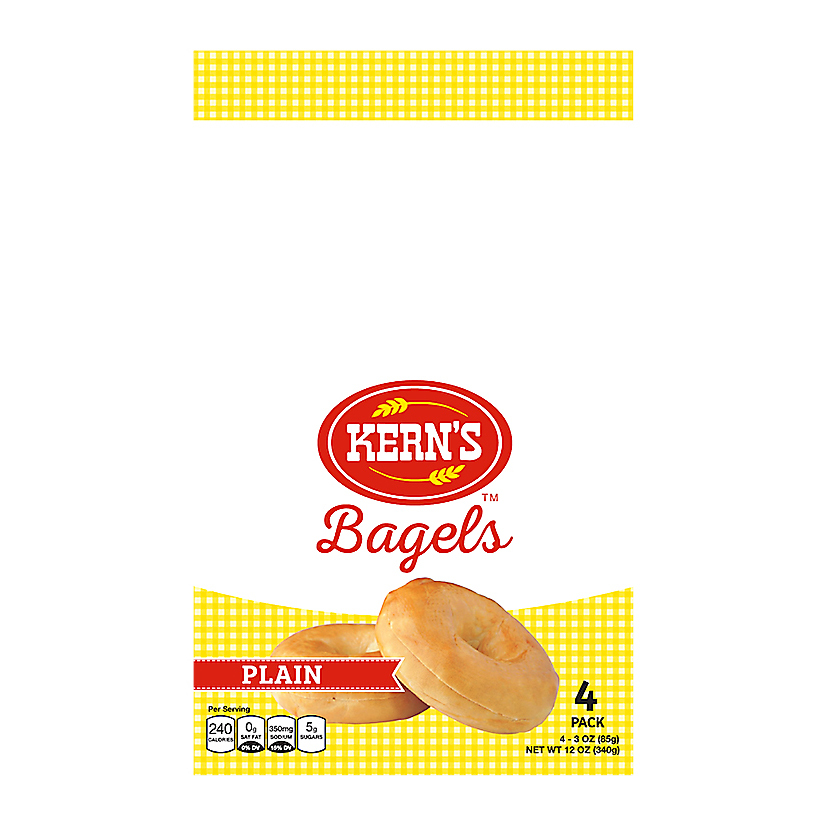 Kern's 4 Pack Plain Bagels 3 oz