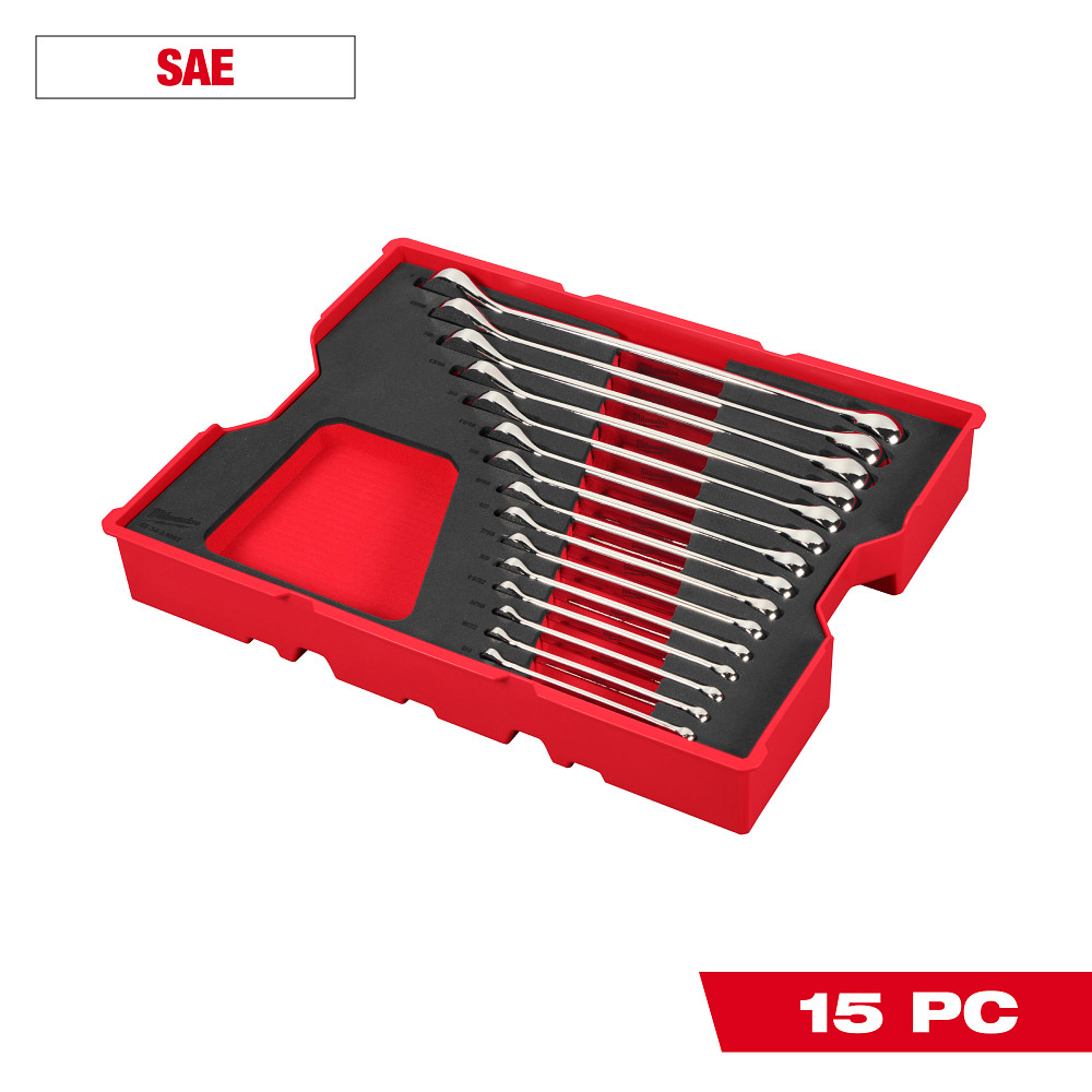 Product image for MILW 48-22-0155 15pc SAE Combo Wren