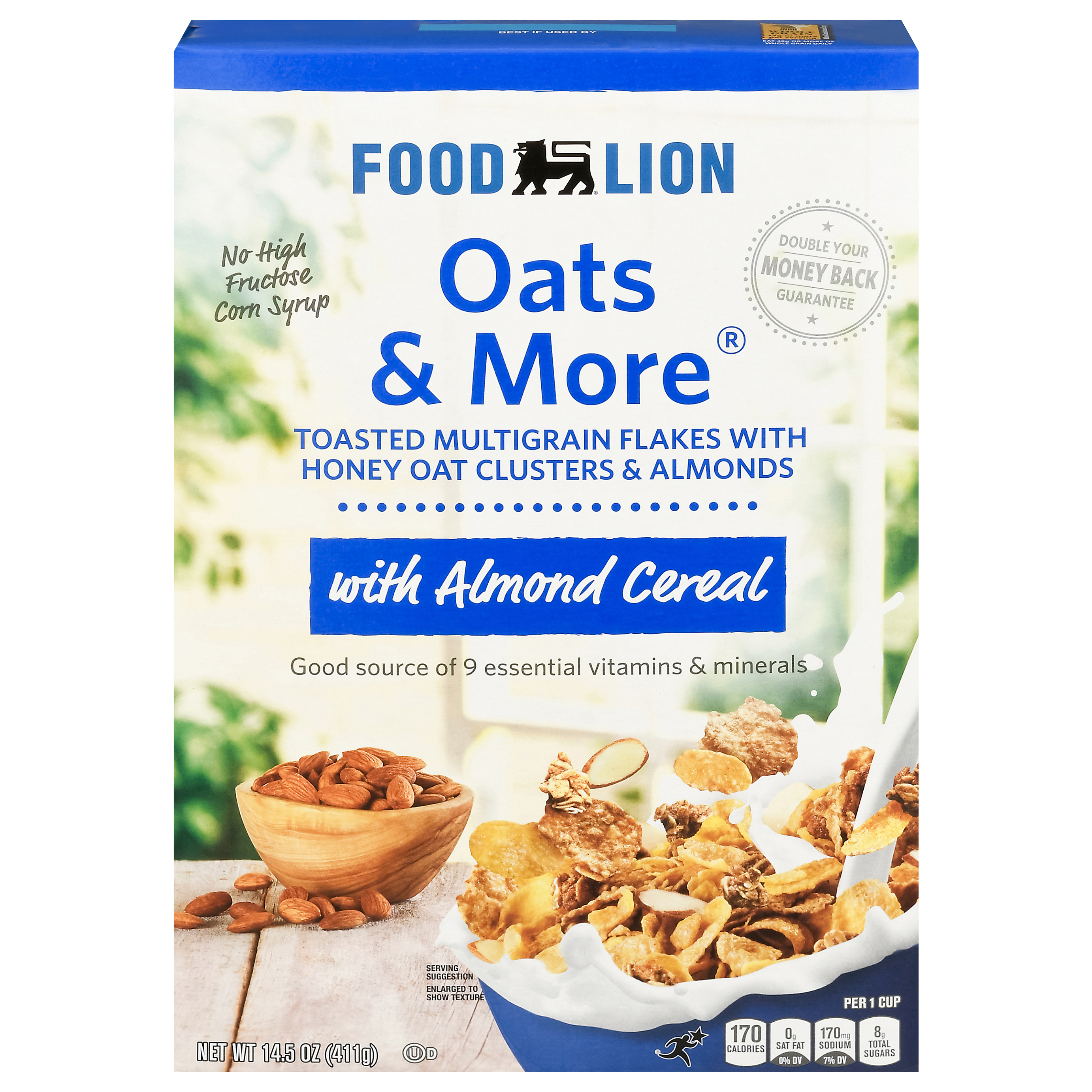 Food Lion Oats & More with Almonds Cereal 14.5 oz