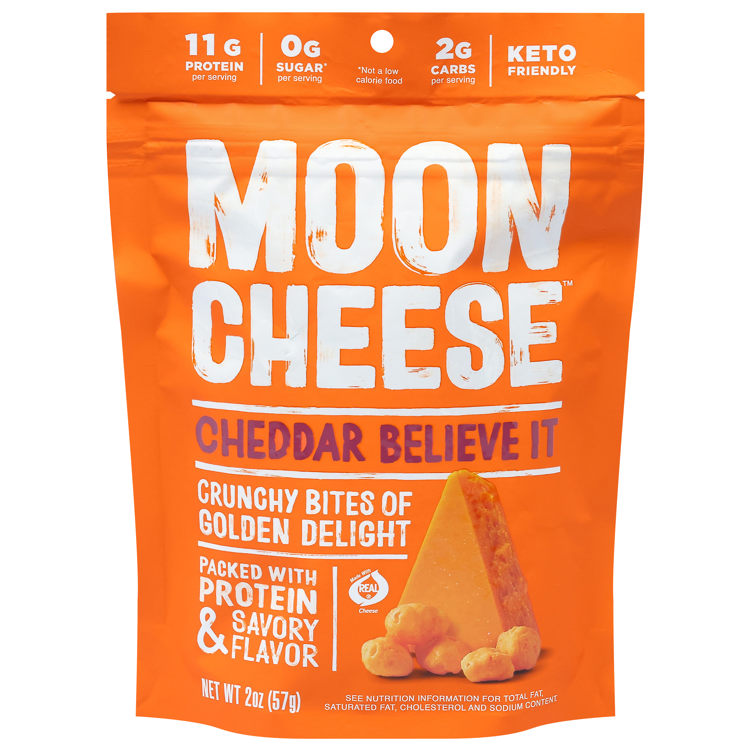 Moon Cheese Cheddar Believe It Cheese Snack