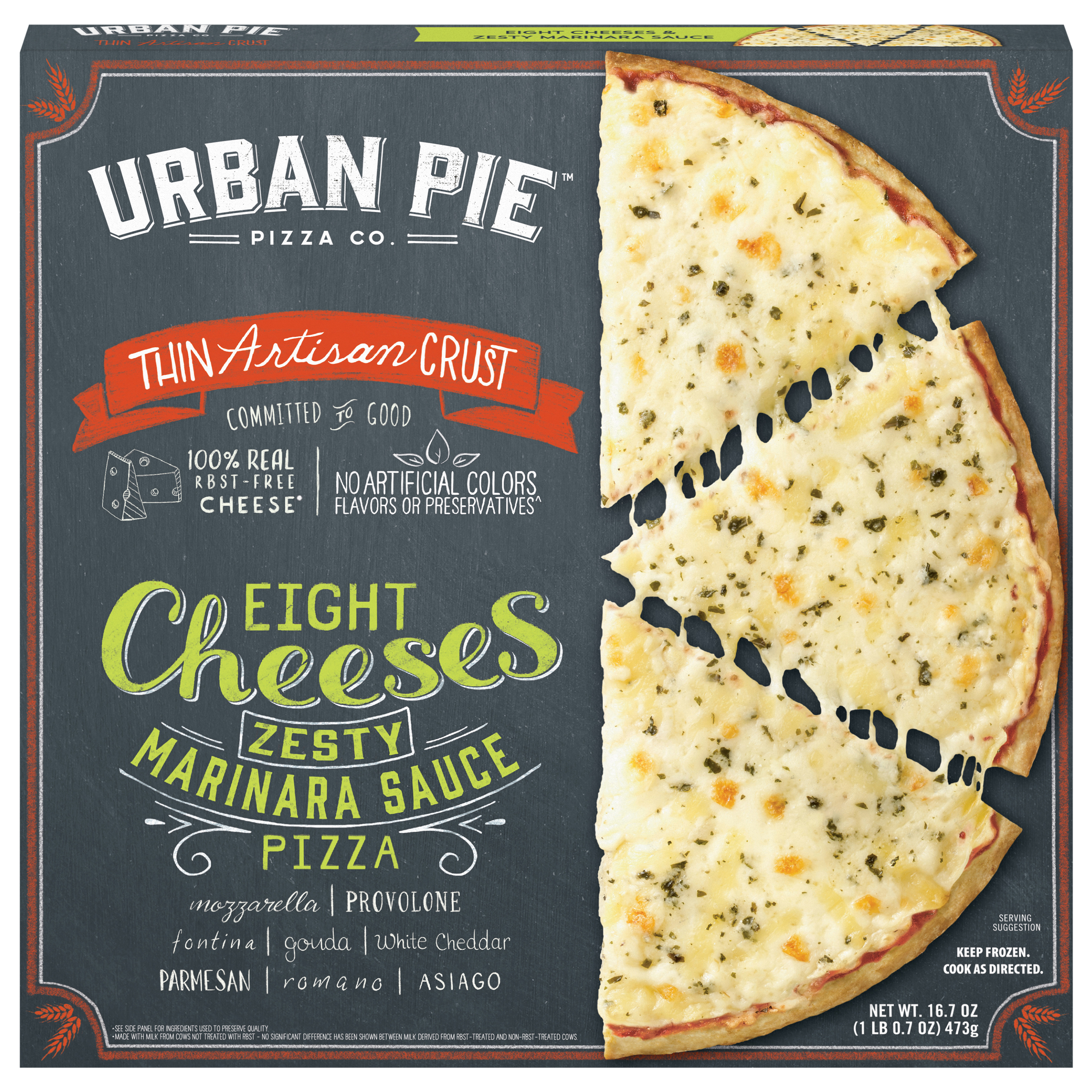 Urban Pie Pizza Co. Thin Artisan Crust Eight Cheeses Pizza