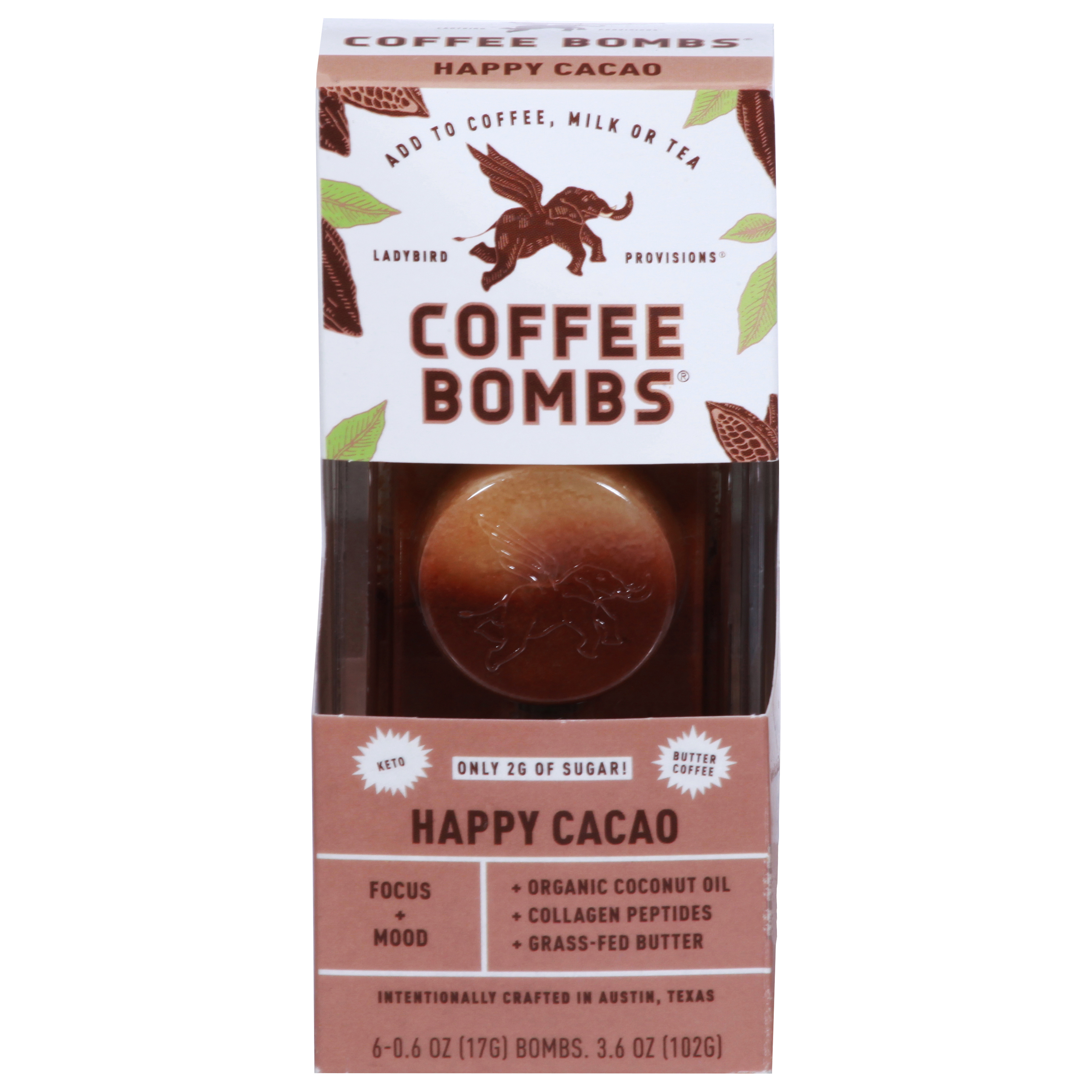 Ladybird Provisions Happy Cacao Coffee Bombs 6 - 0.6 oz Bombs