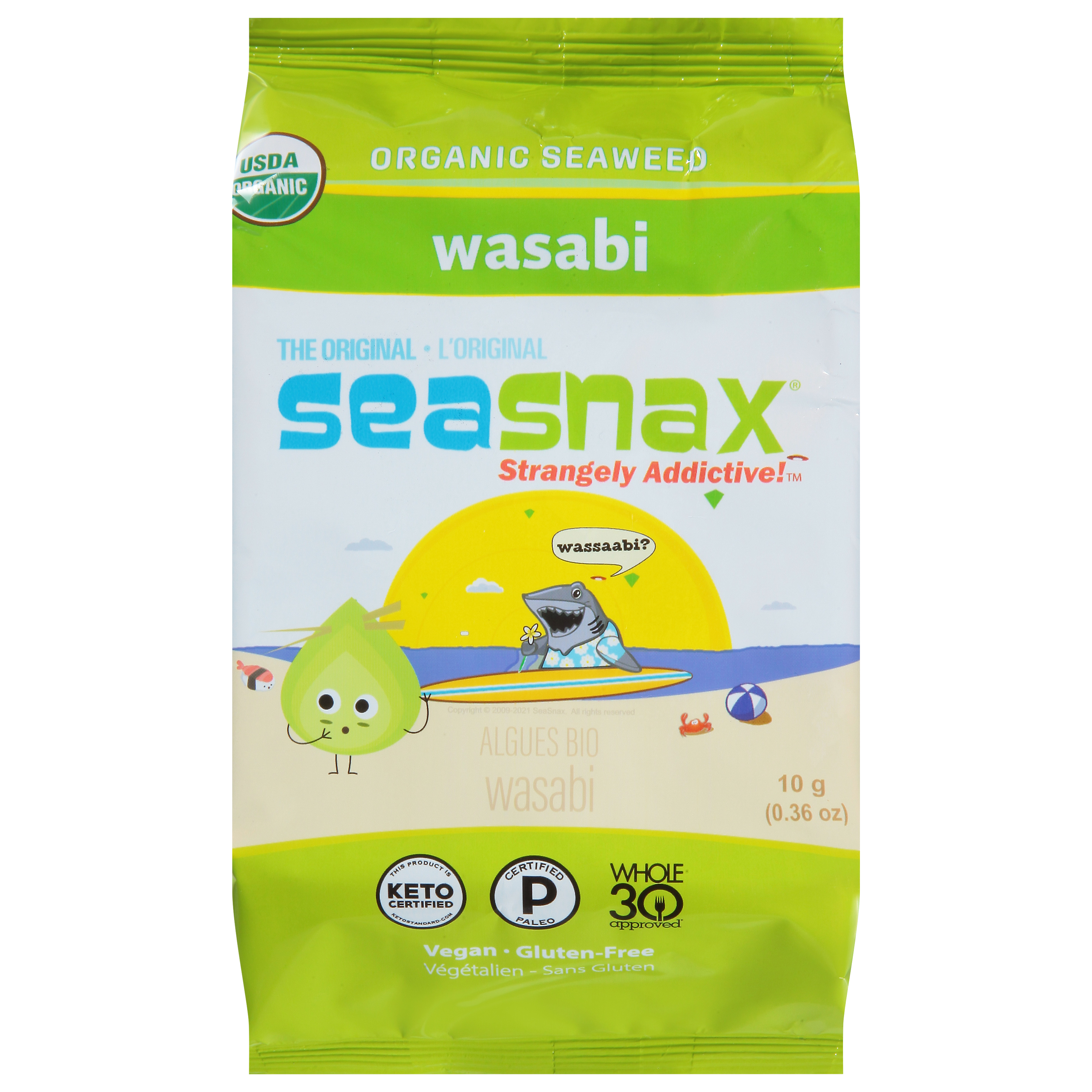 SeaSnax Seasnax Organic Wasabi Seaweed