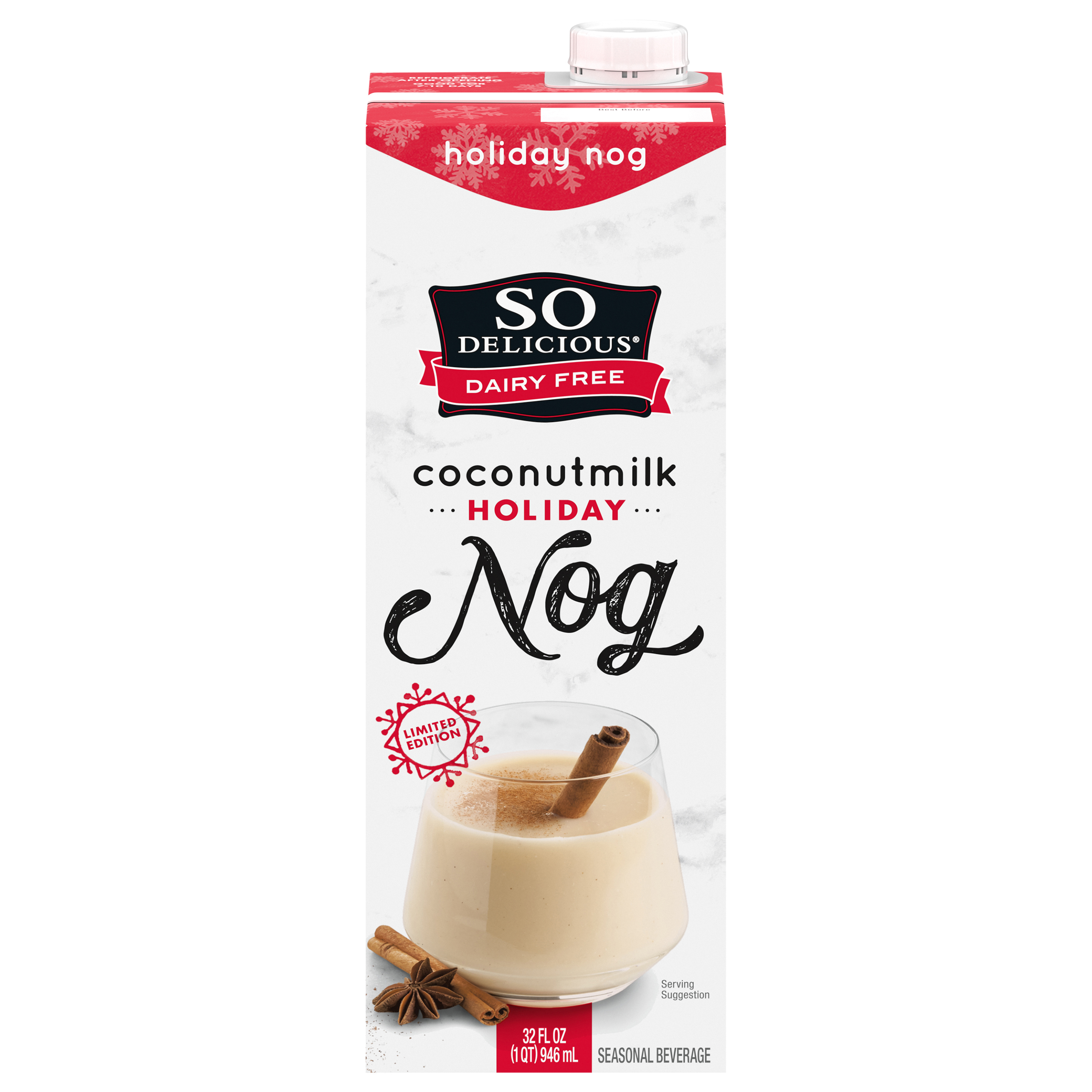 So Delicious Dairy Free UHT Coconut Milk Holiday Nog, 1 Quart