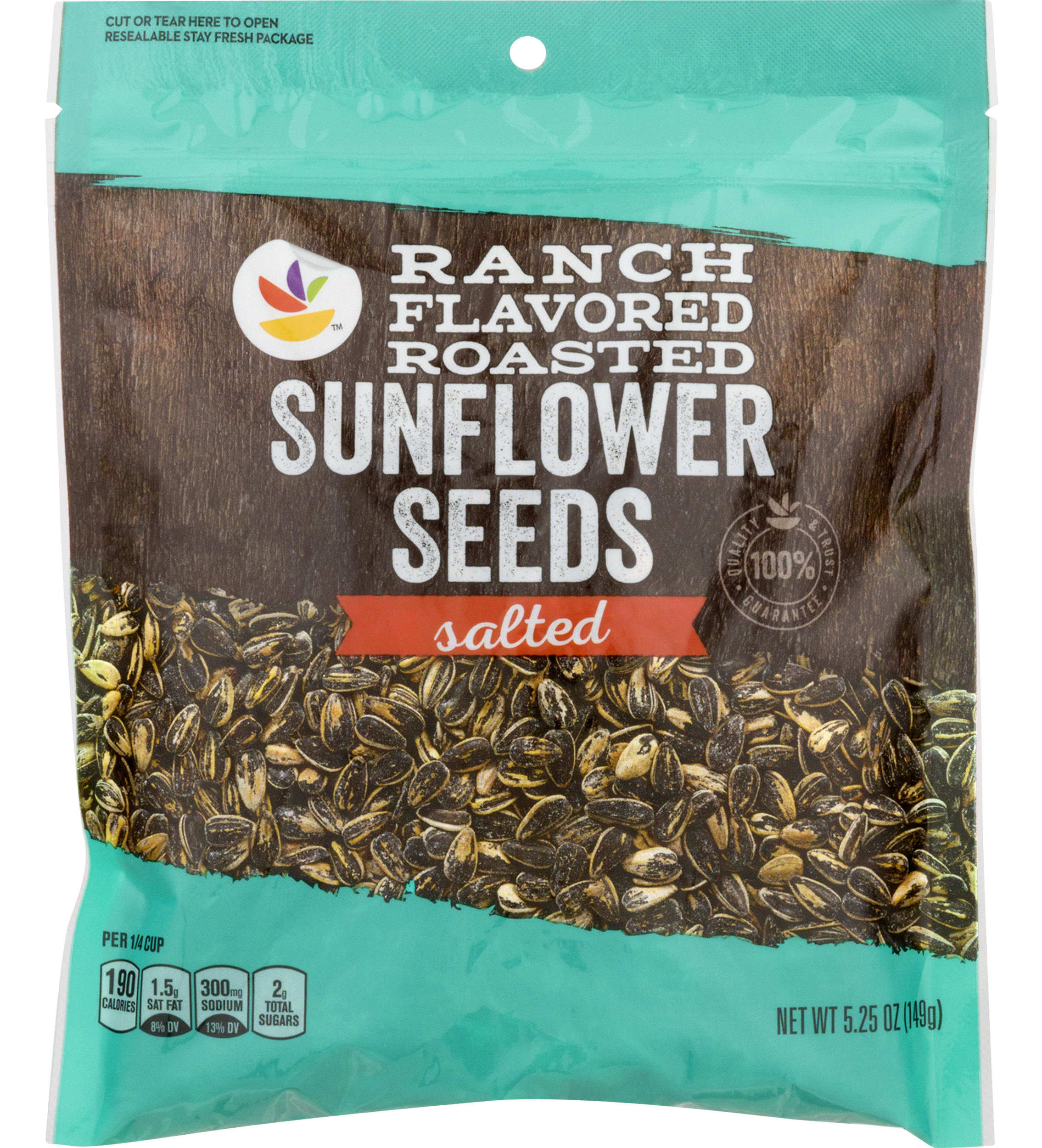 Ahold Sunflower Seeds, Ranch Flavored, Salted, Roasted, Bag