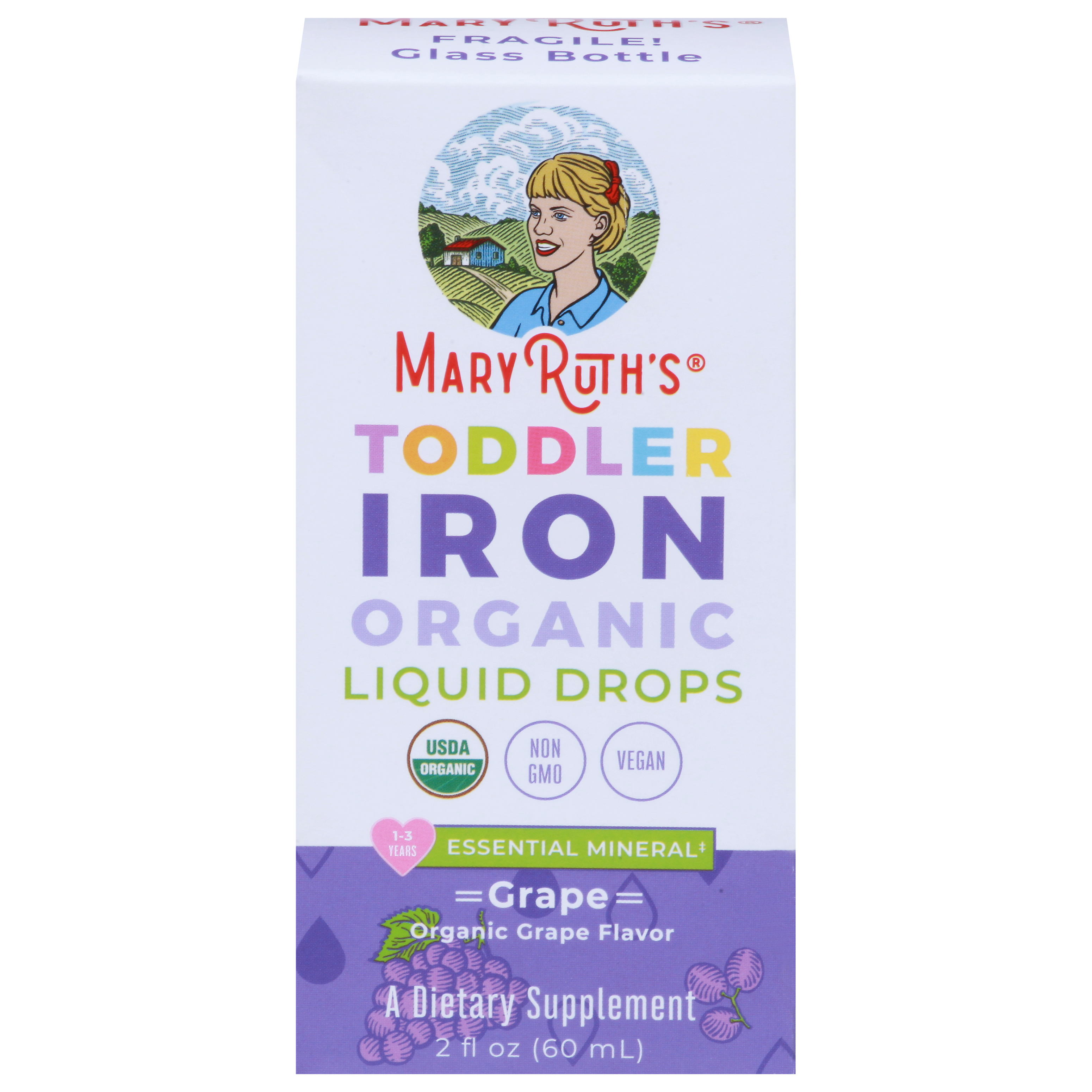 MaryRuth's Organic Liquid Drops Toddler Grape Iron