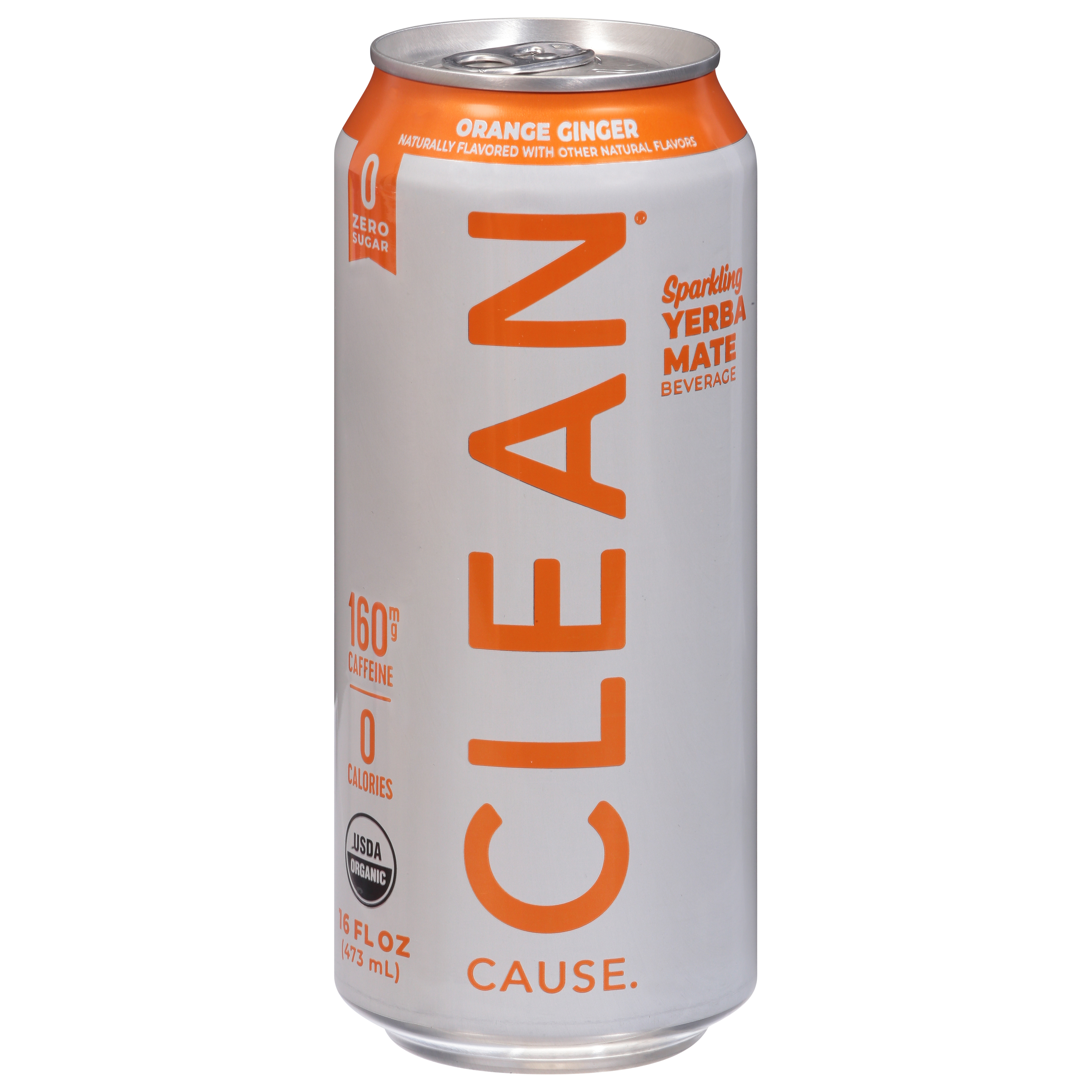 Clean Cause Sparkling Orange Ginger Yerba Mate
