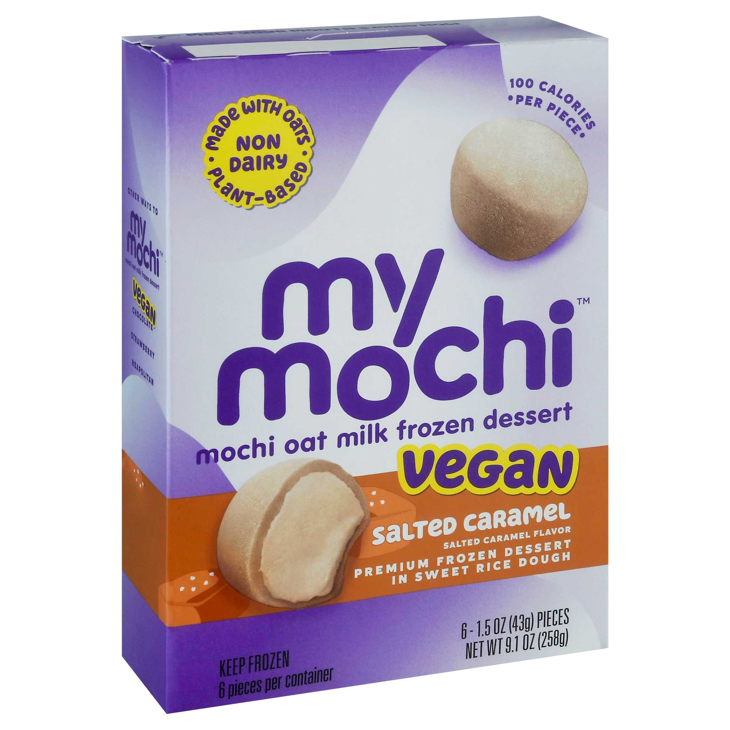 My/Mochi Vegan Salted Caramel Mochi Oat Milk Frozen Dessert 6 - 1.5 oz Pieces