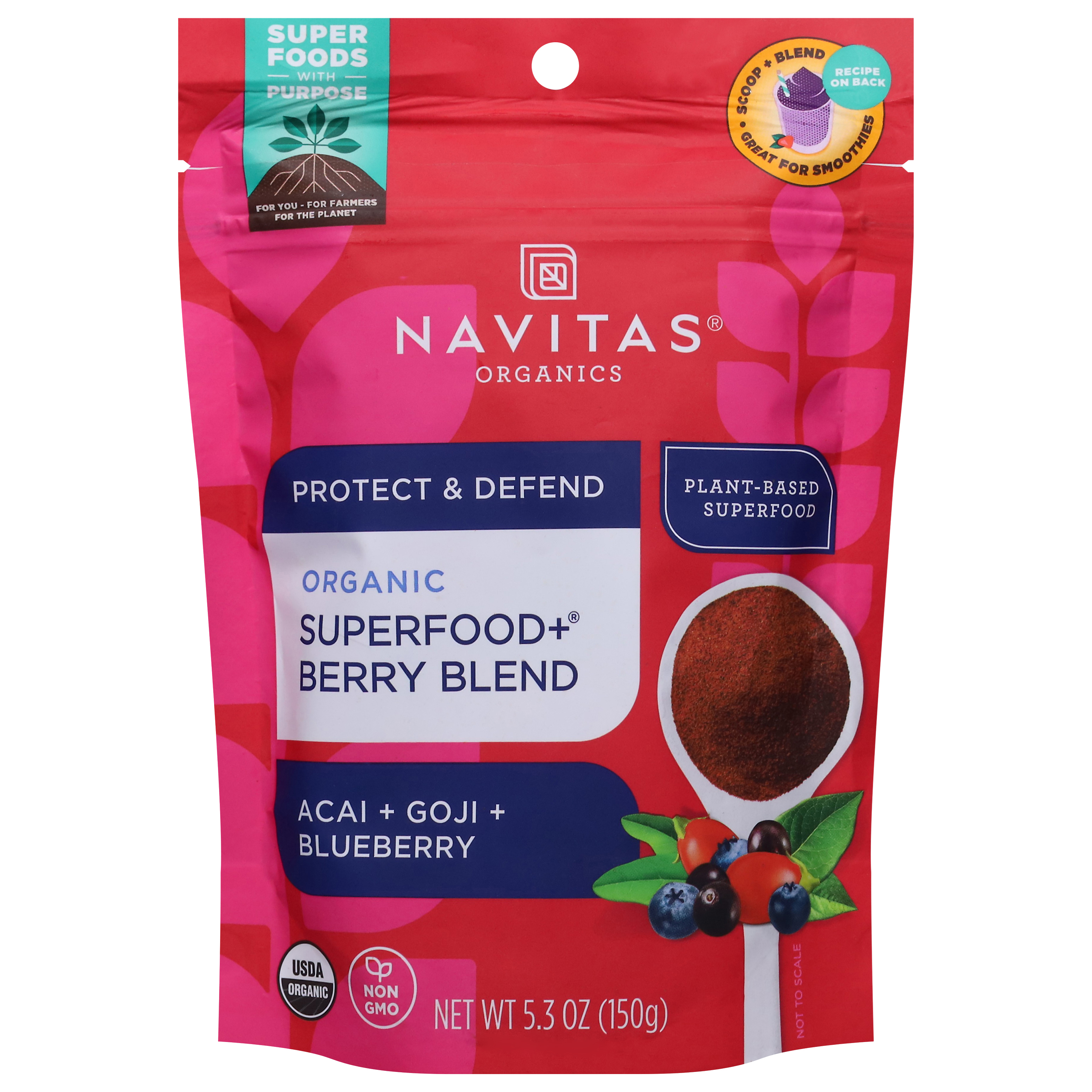 Navitas Organics Organic Acai + Goji + Blueberry Superfood + Berry Blend