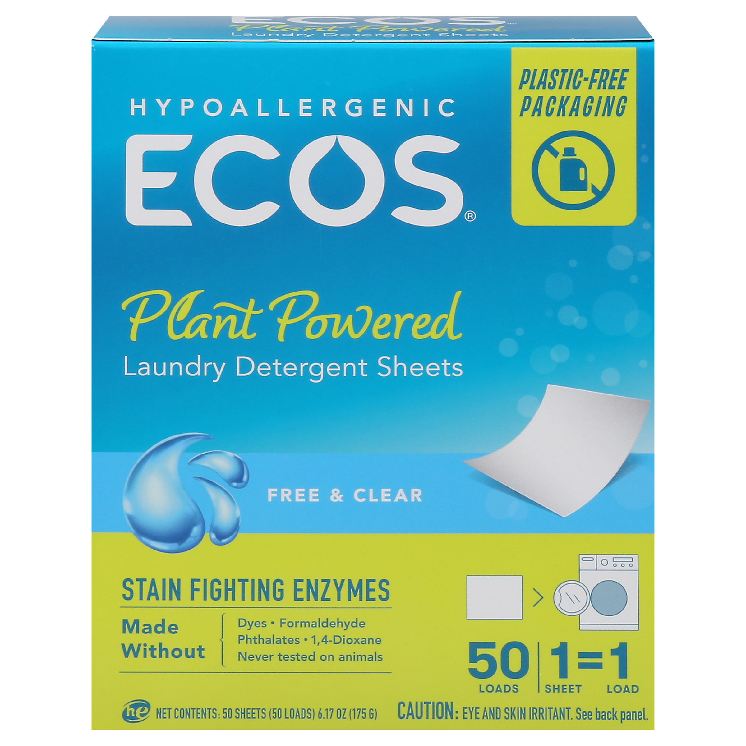 Ecos Plant Powered Free & Clear Laundry Detergent Sheets