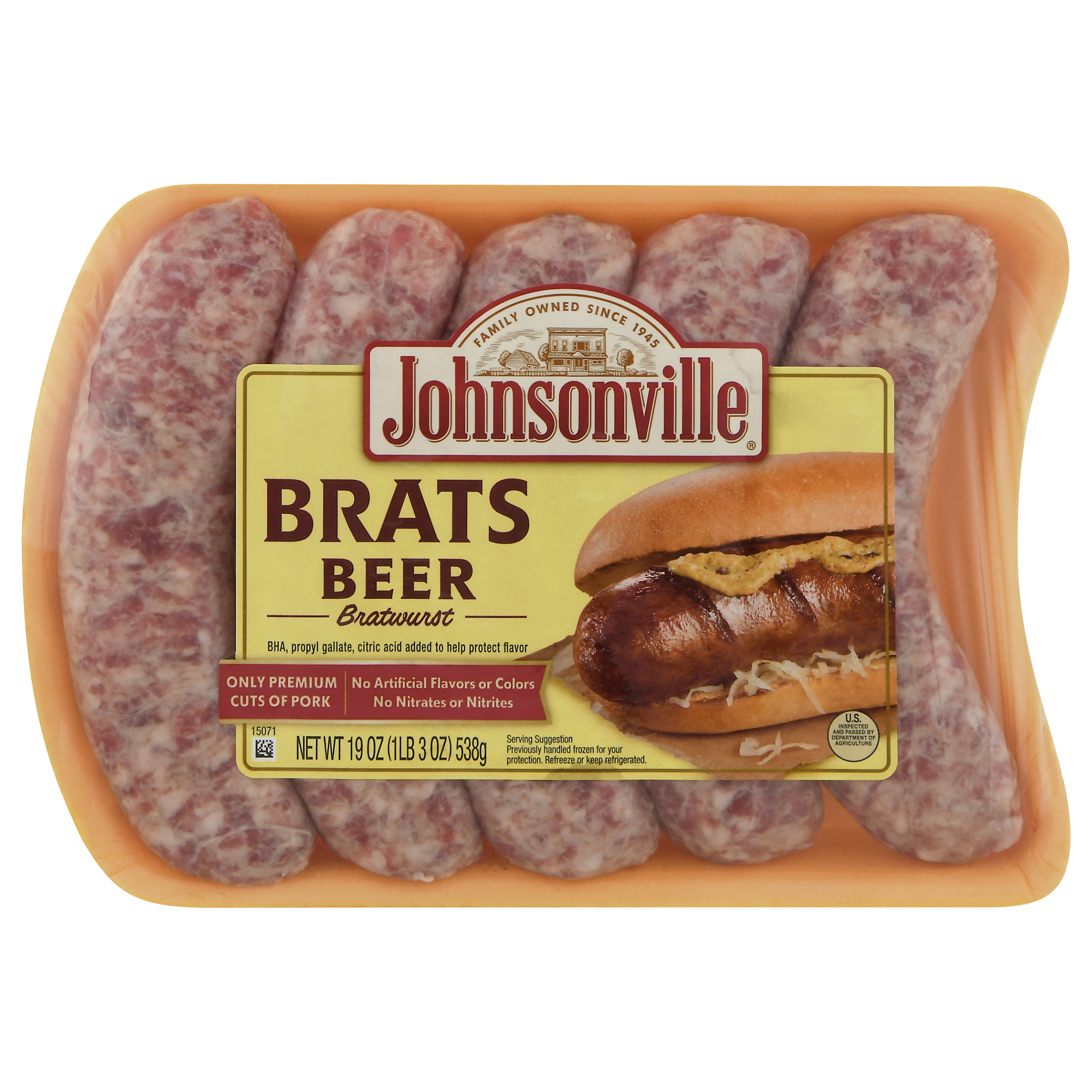 Johnsonville Beer Bratwursts 19 oz