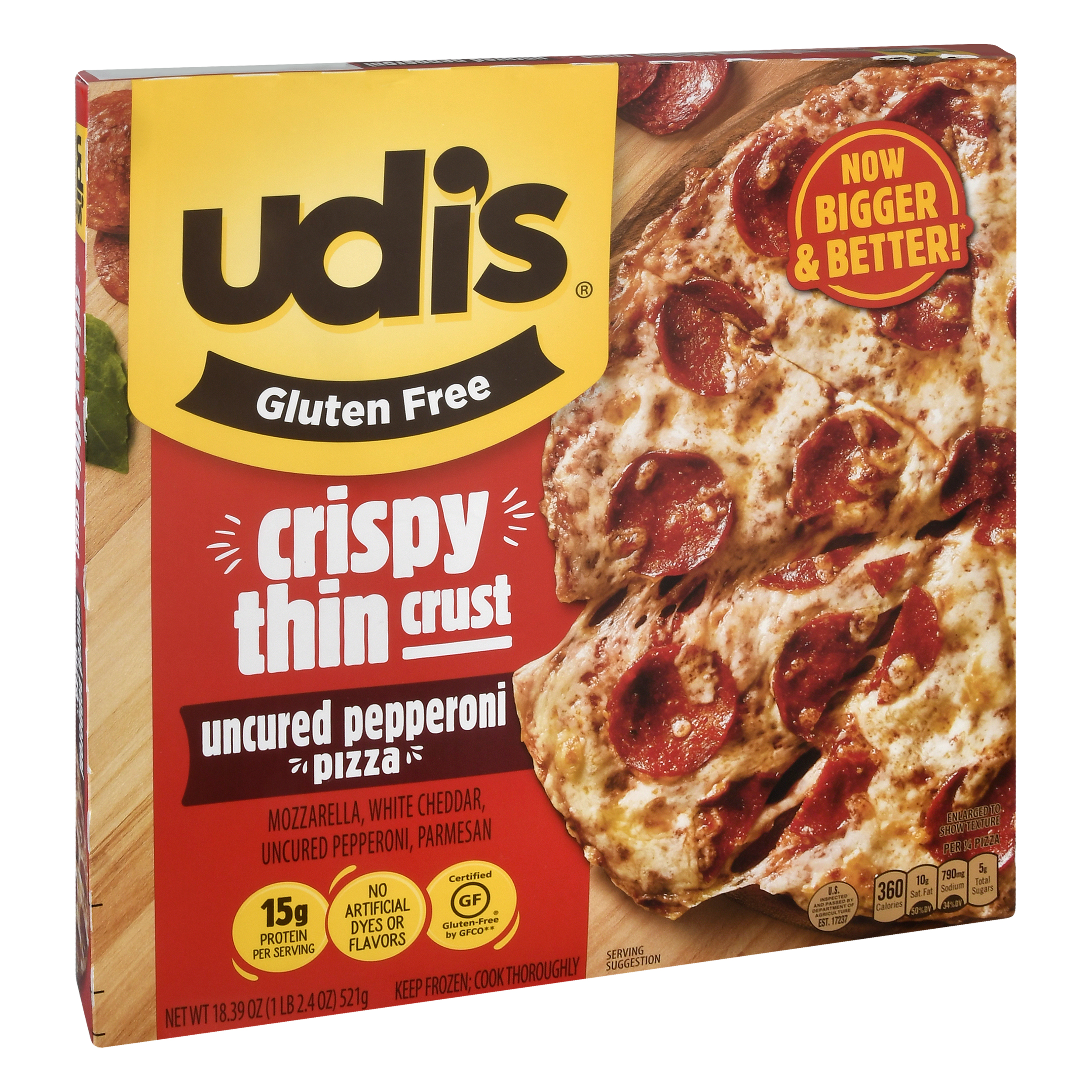 Udi's Gluten Free Crispy Thin Crust Uncured Pepperoni Pizza