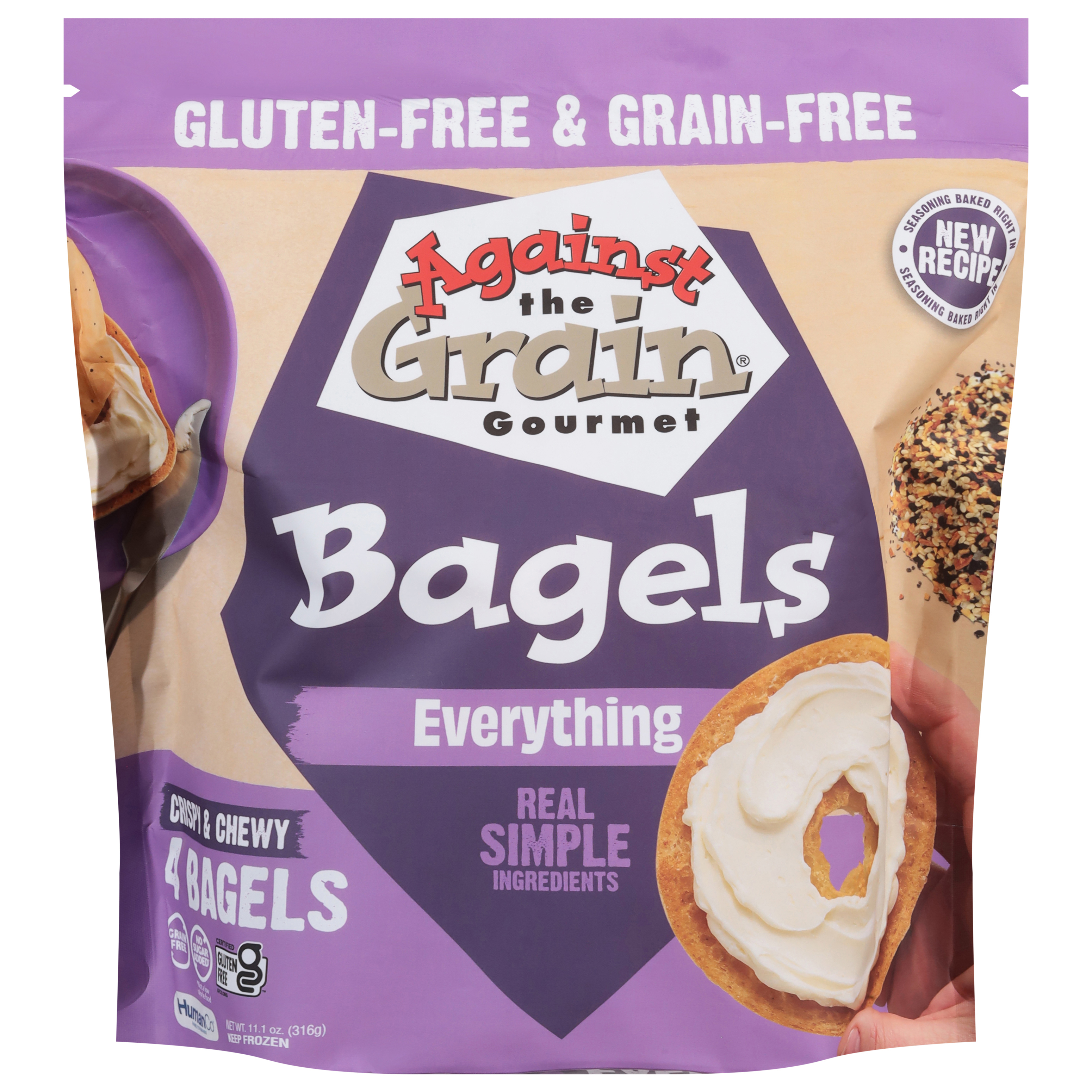Against the Grain Gourmet Gluten-Free & Grain-Free Crispy & Chewy Everything Bagels